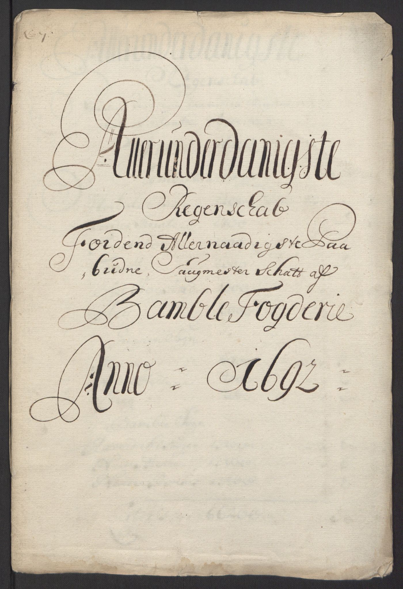 Rentekammeret inntil 1814, Reviderte regnskaper, Fogderegnskap, RA/EA-4092/R34/L2052: Fogderegnskap Bamble, 1692-1693, p. 58