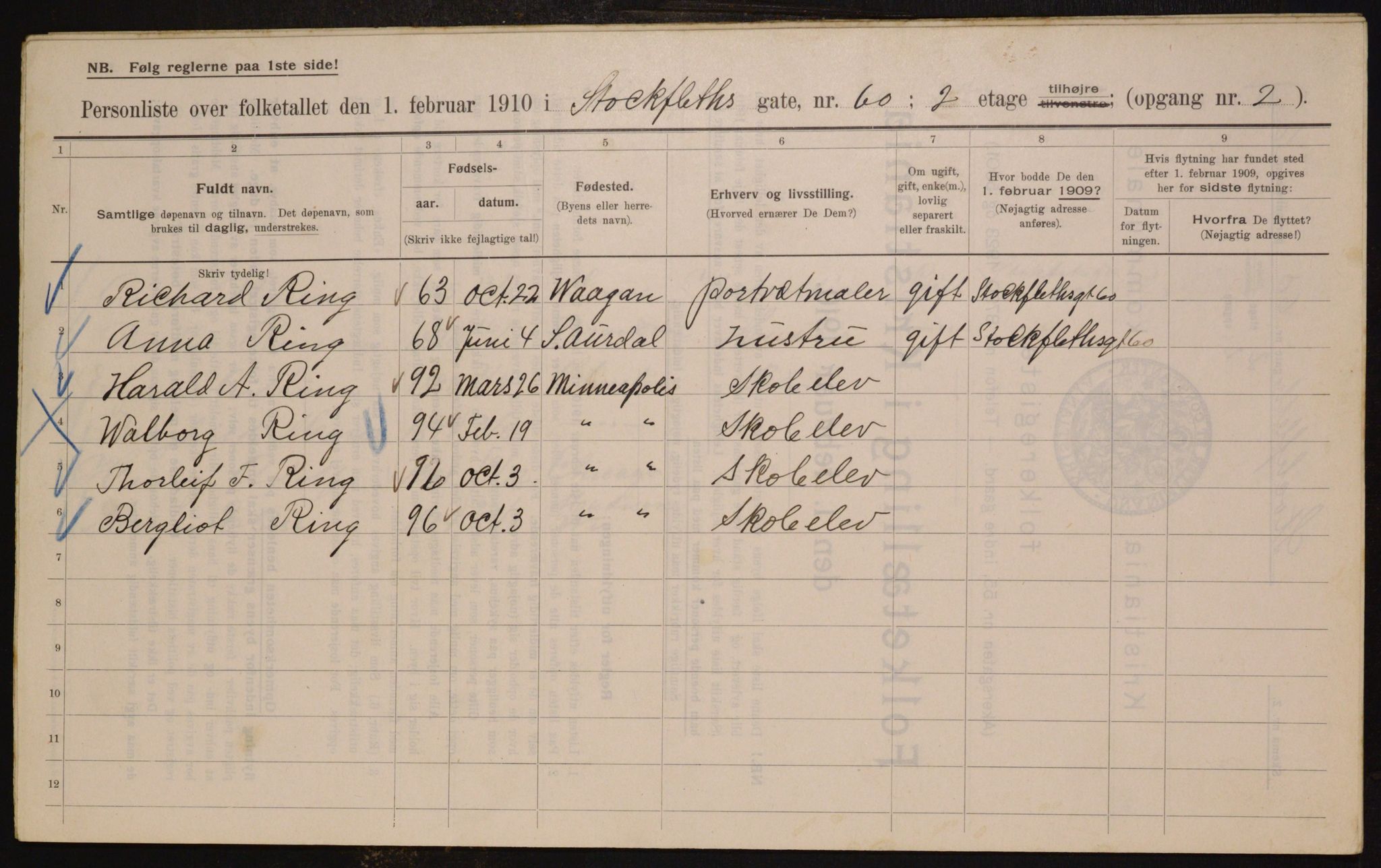 OBA, Municipal Census 1910 for Kristiania, 1910, p. 97208