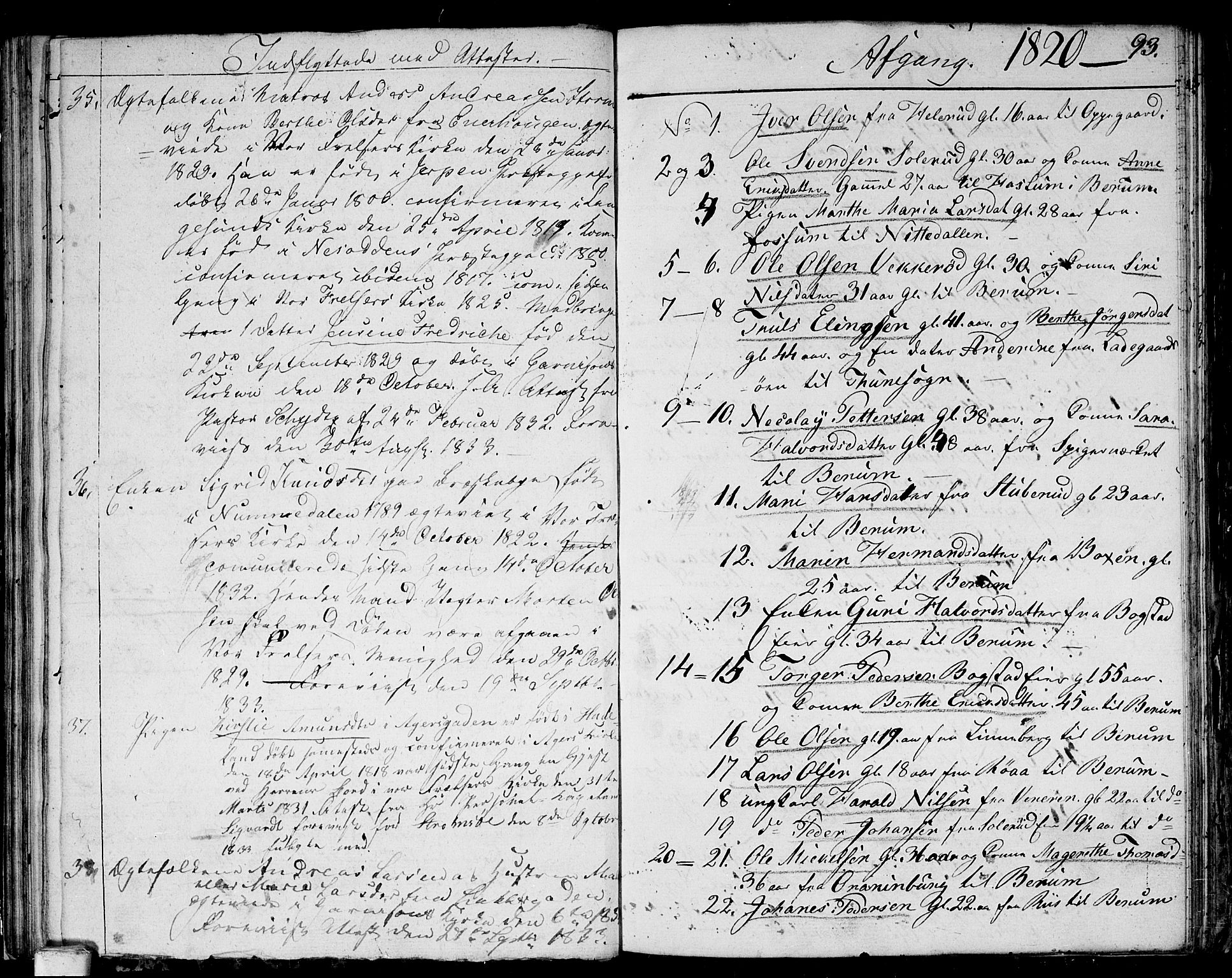 Aker prestekontor kirkebøker, AV/SAO-A-10861/F/L0014a: Parish register (official) no. 14A, 1820-1833, p. 93a-93b