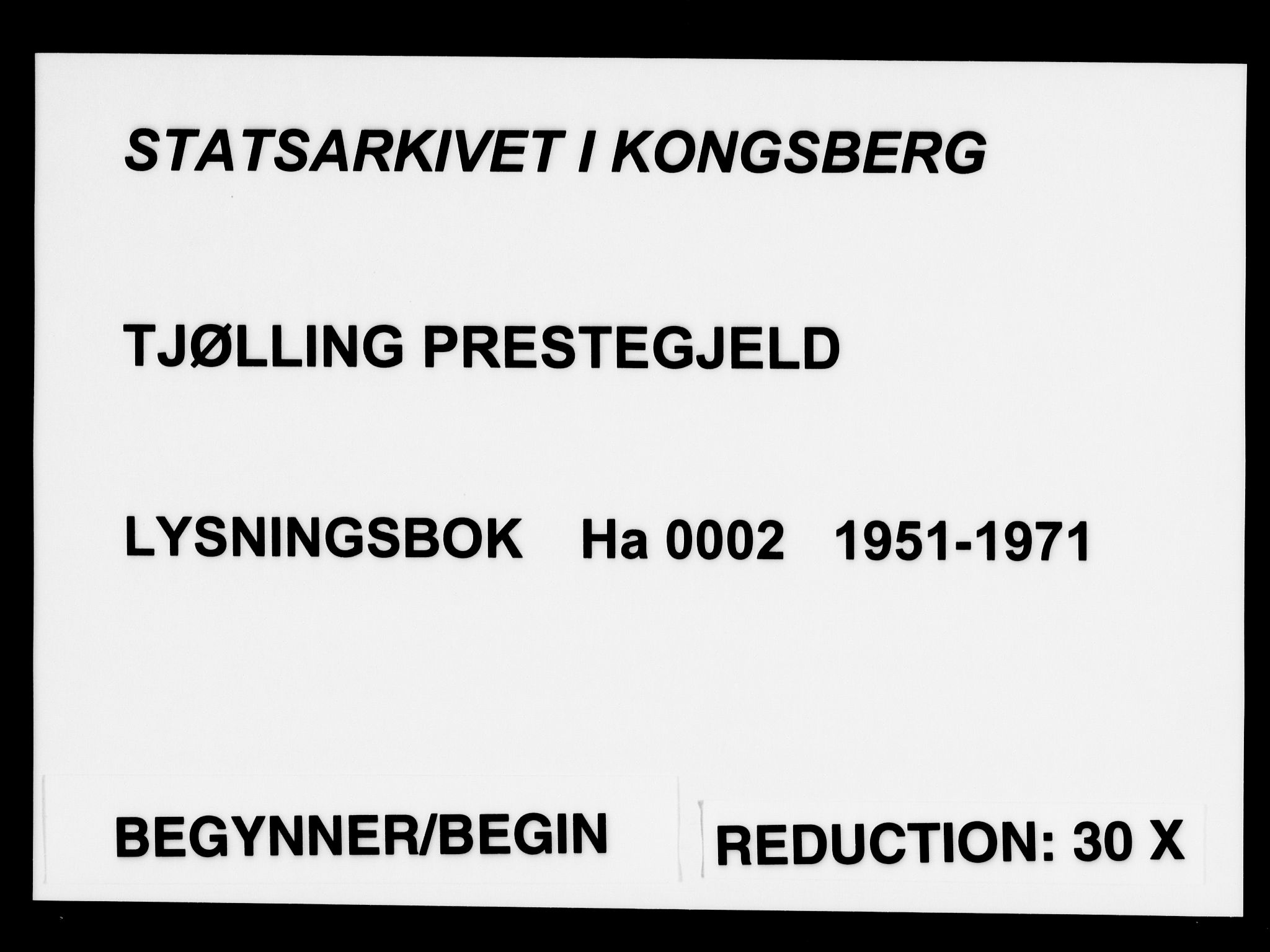 Tjølling kirkebøker, SAKO/A-60/H/Ha/L0002: Banns register no. 2, 1951-1971