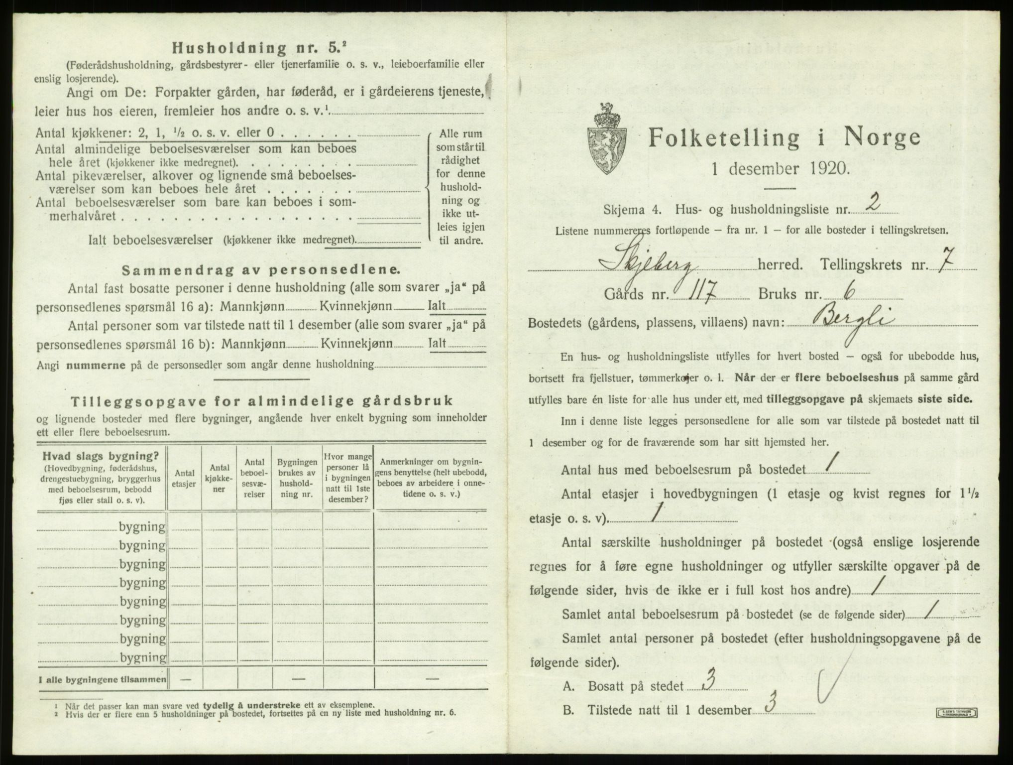 SAO, 1920 census for Skjeberg, 1920, p. 895