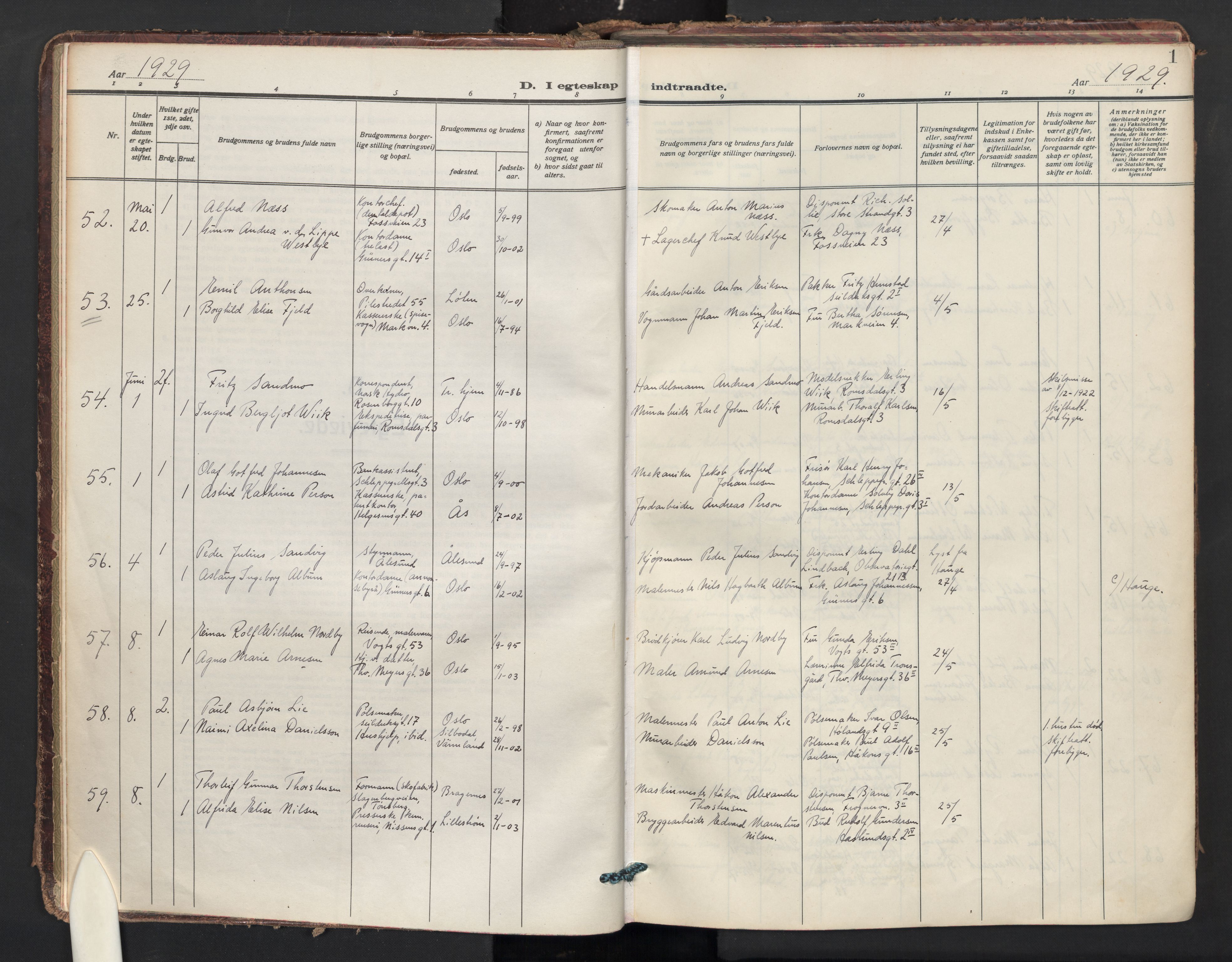 Paulus prestekontor Kirkebøker, AV/SAO-A-10871/F/Fa/L0028: Parish register (official) no. 28, 1929-1938, p. 1