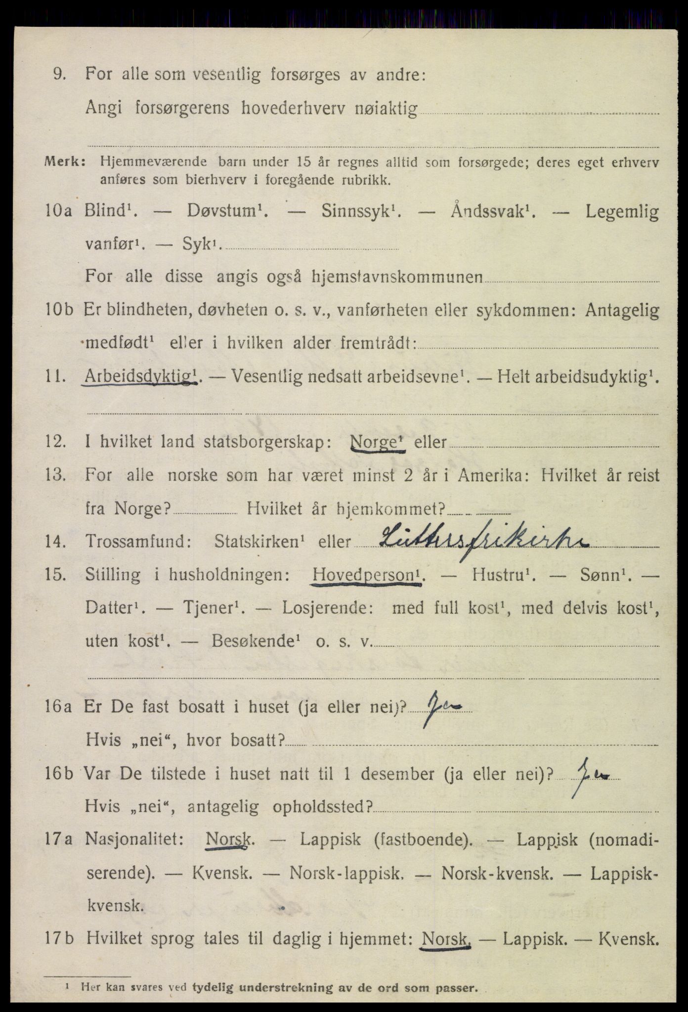 SAT, 1920 census for Meløy, 1920, p. 3712