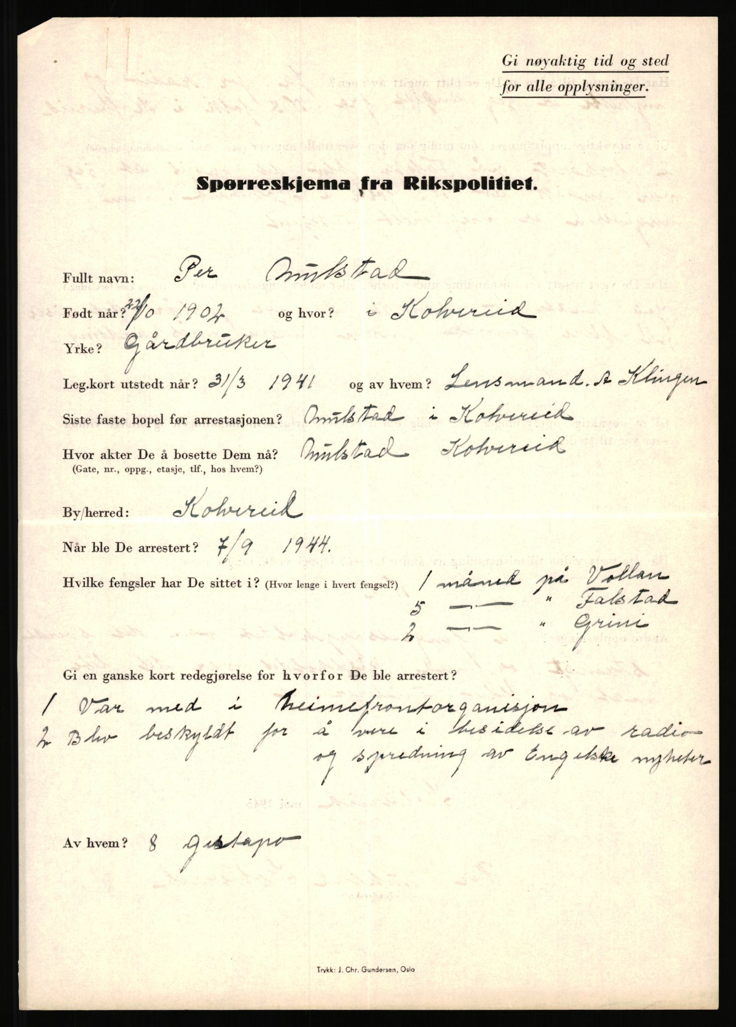 Rikspolitisjefen, AV/RA-S-1560/L/L0012: Mogensen, Øivind - Noraas, Lars, 1940-1945, p. 153