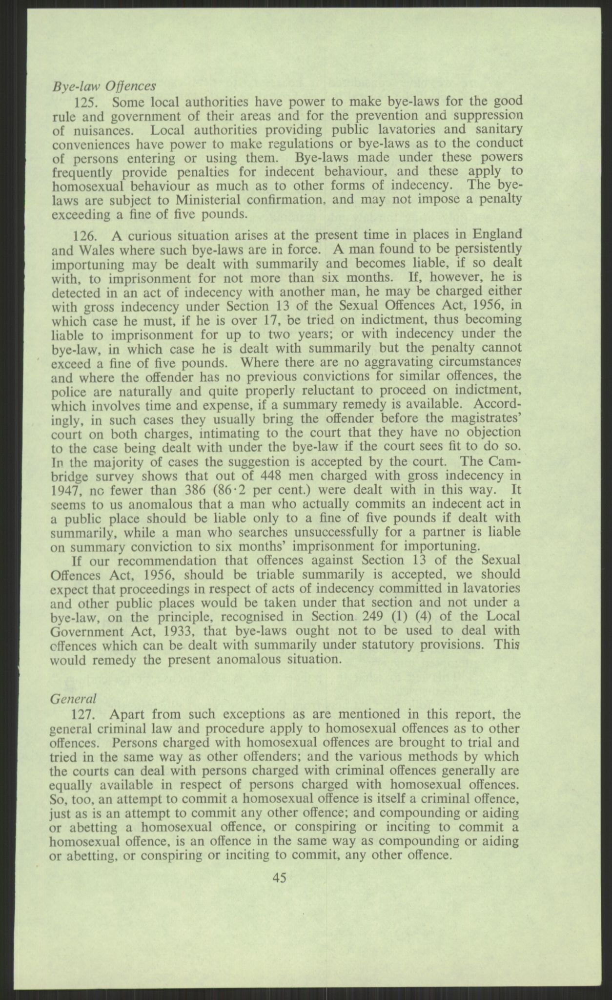 Justisdepartementet, Lovavdelingen, AV/RA-S-3212/D/De/L0029/0001: Straffeloven / Straffelovens revisjon: 5 - Ot. prp. nr.  41 - 1945: Homoseksualiet. 3 mapper, 1956-1970, p. 629