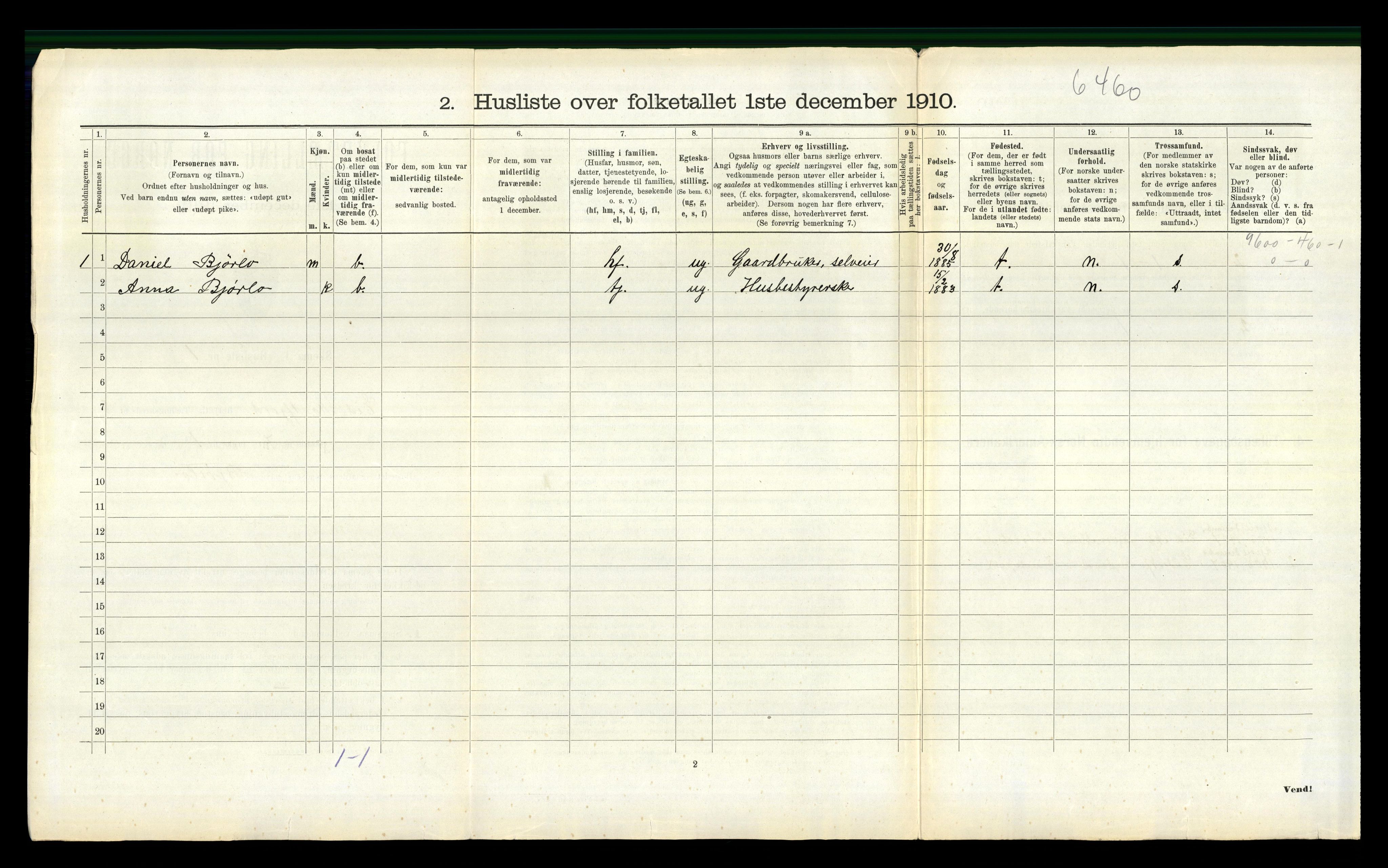 RA, 1910 census for Eid, 1910, p. 974