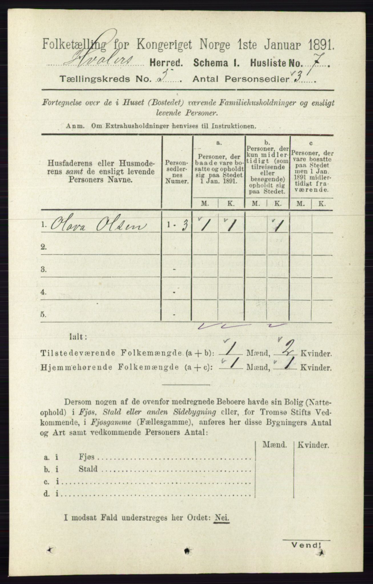 RA, 1891 census for 0111 Hvaler, 1891, p. 3046