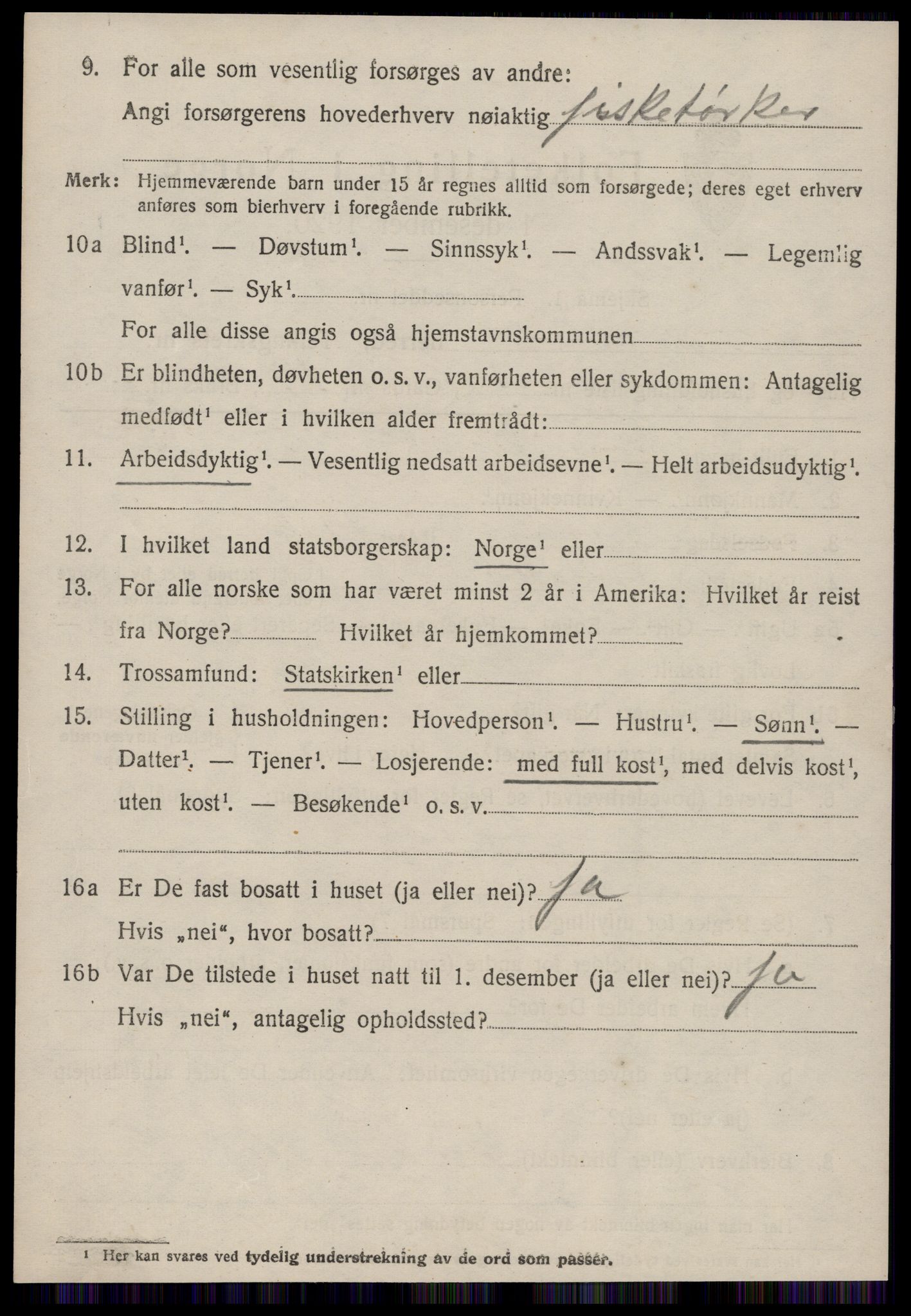 SAT, 1920 census for Borgund, 1920, p. 7041