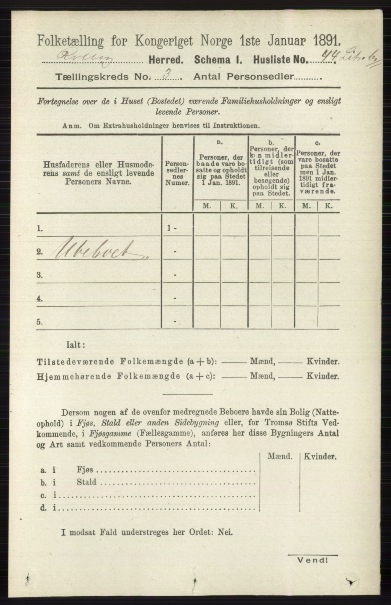 RA, 1891 census for 0632 Rollag, 1891, p. 911