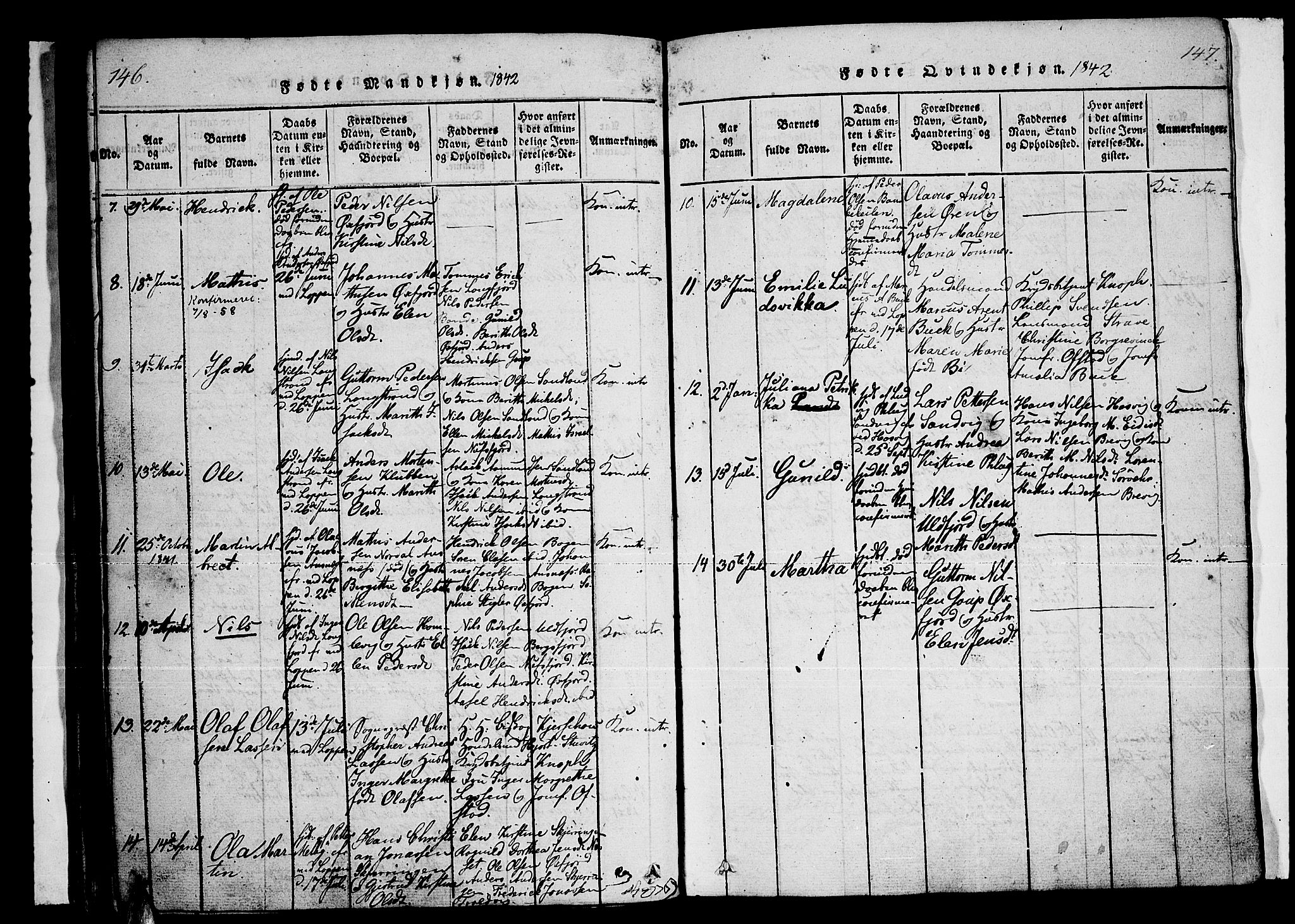 Loppa sokneprestkontor, AV/SATØ-S-1339/H/Ha/L0003kirke: Parish register (official) no. 3, 1820-1848, p. 146-147