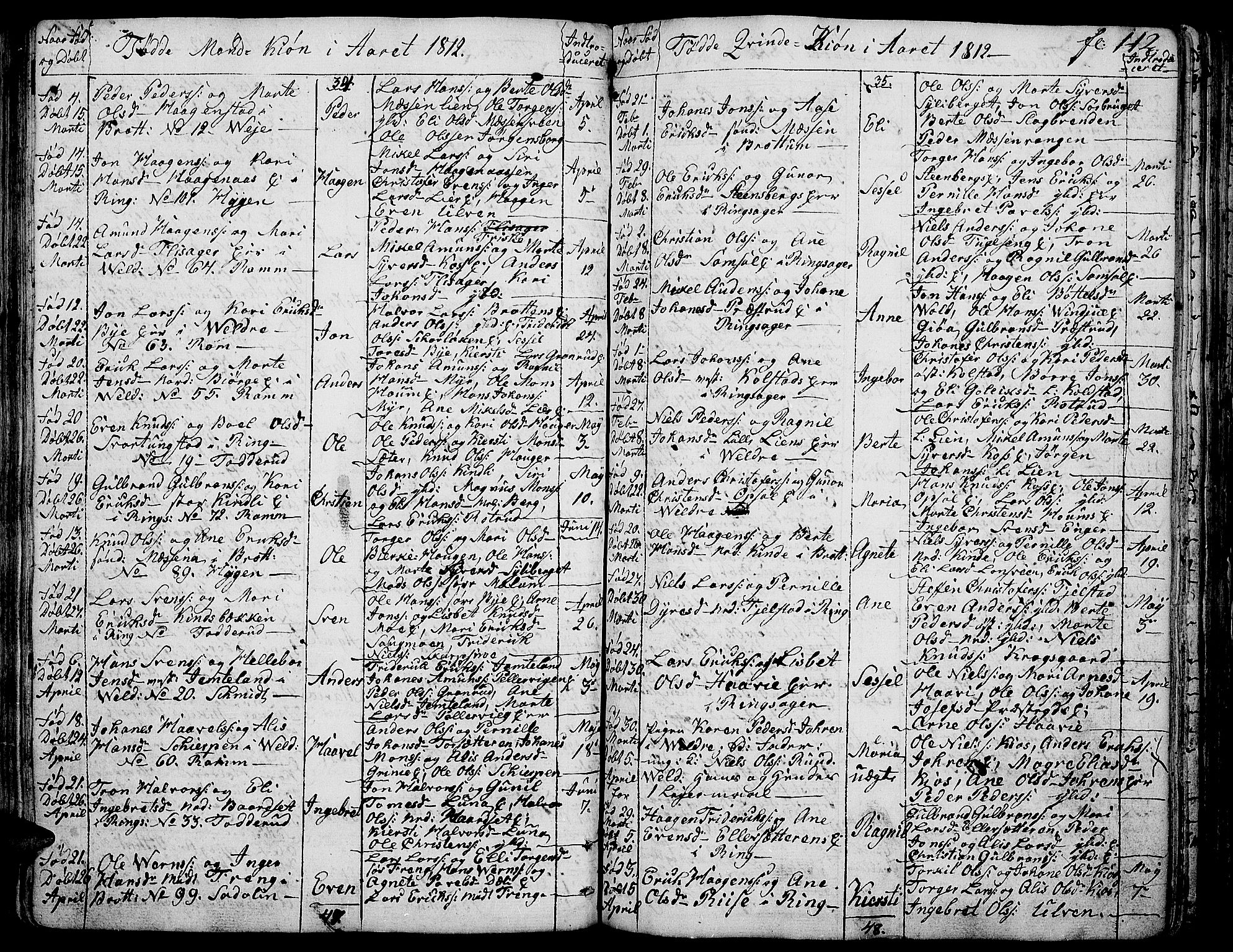 Ringsaker prestekontor, AV/SAH-PREST-014/K/Ka/L0004: Parish register (official) no. 4, 1799-1814, p. 112