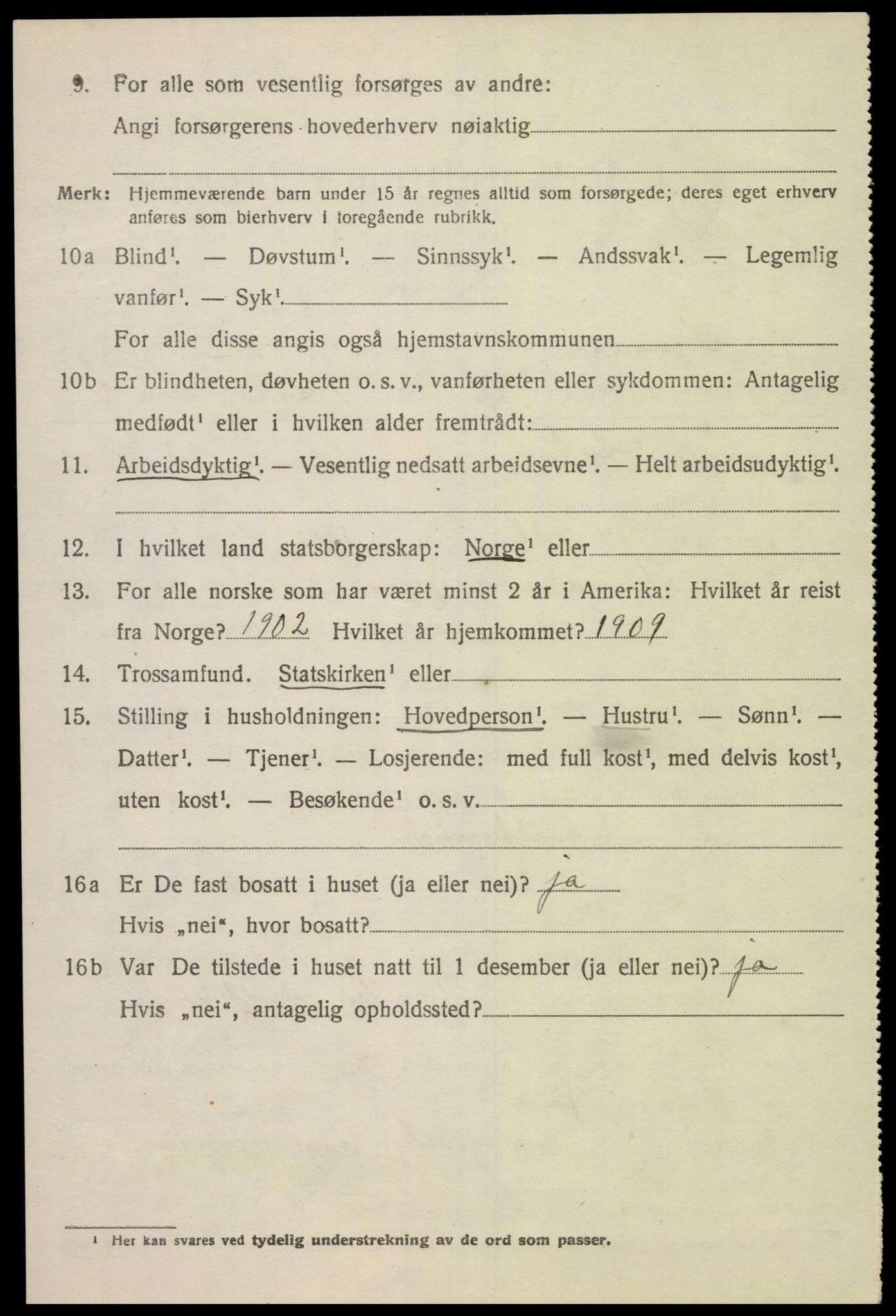 SAK, 1920 census for Lyngdal, 1920, p. 1708