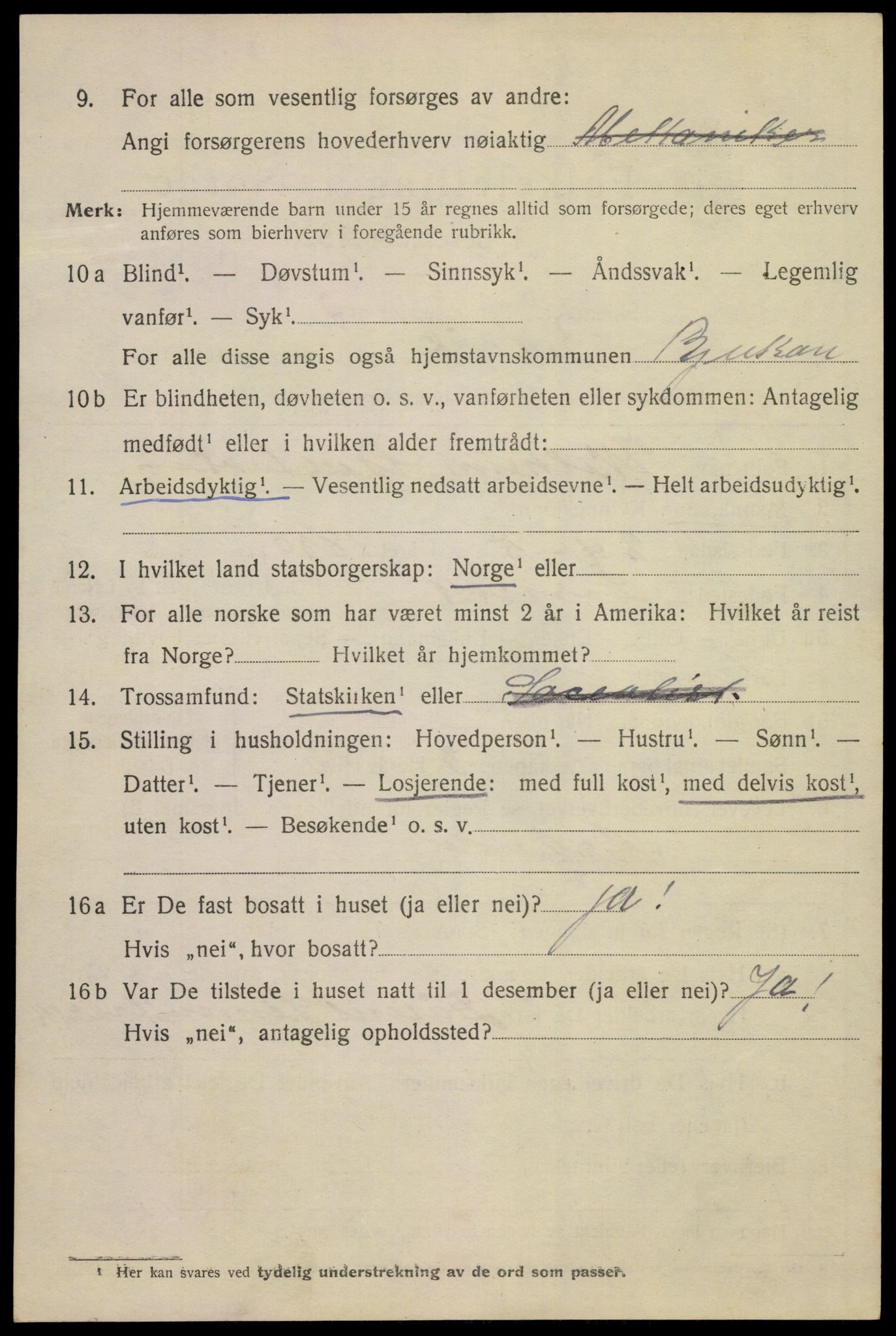 SAKO, 1920 census for Brevik, 1920, p. 7137