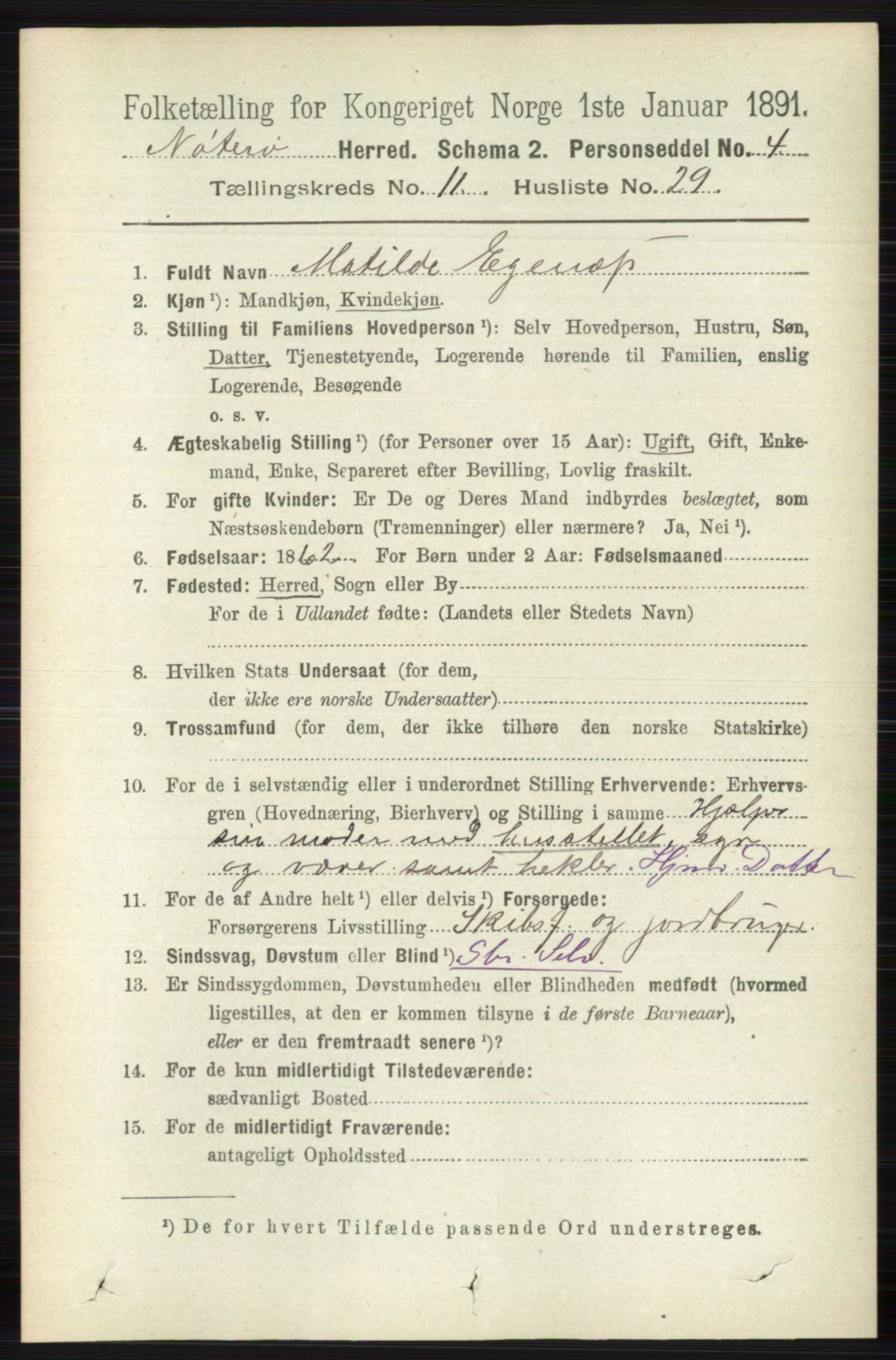 RA, 1891 census for 0722 Nøtterøy, 1891, p. 5982