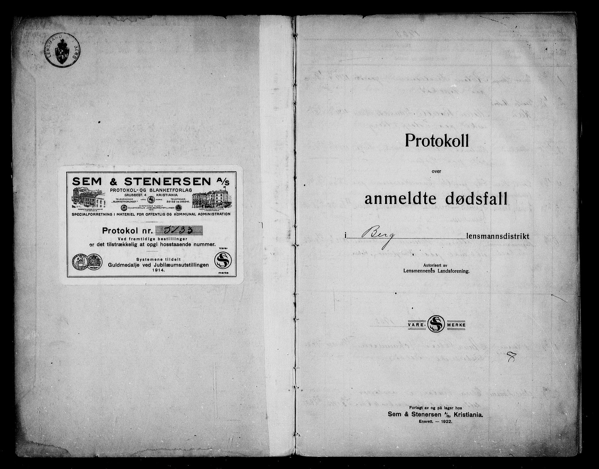 Berg lensmannskontor, SAO/A-10263/H/Ha/Haa/L0003: Dødsfallsprotokoll, 1923-1934