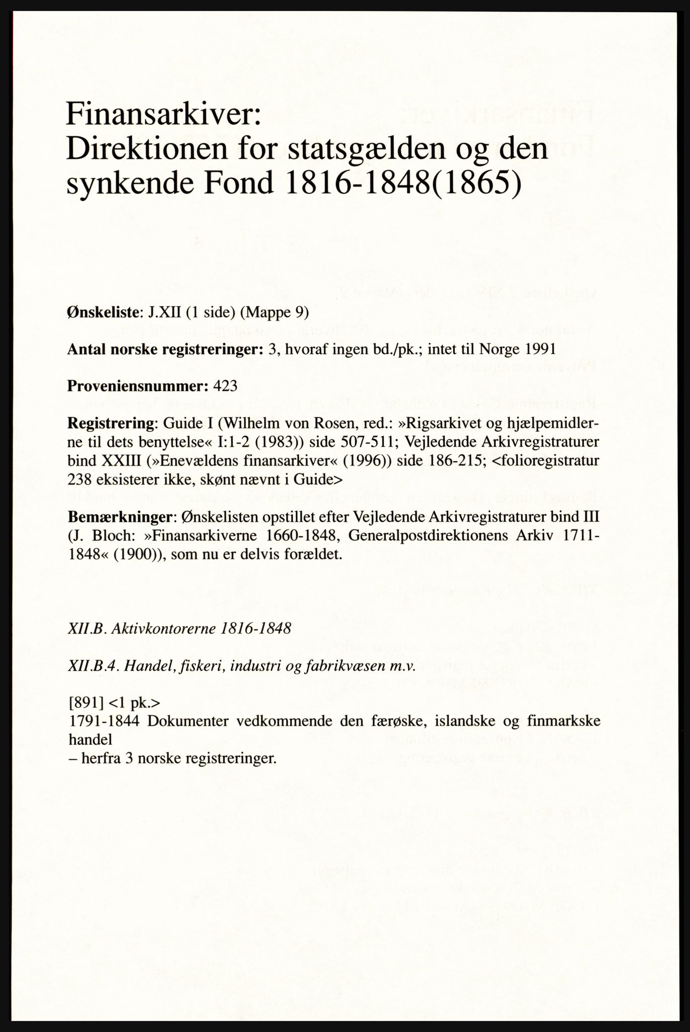 Publikasjoner utgitt av Arkivverket, PUBL/PUBL-001/A/0002: Erik Gøbel: NOREG, Tværregistratur over norgesrelevant materiale i Rigsarkivet i København (2000), 2000, p. 205