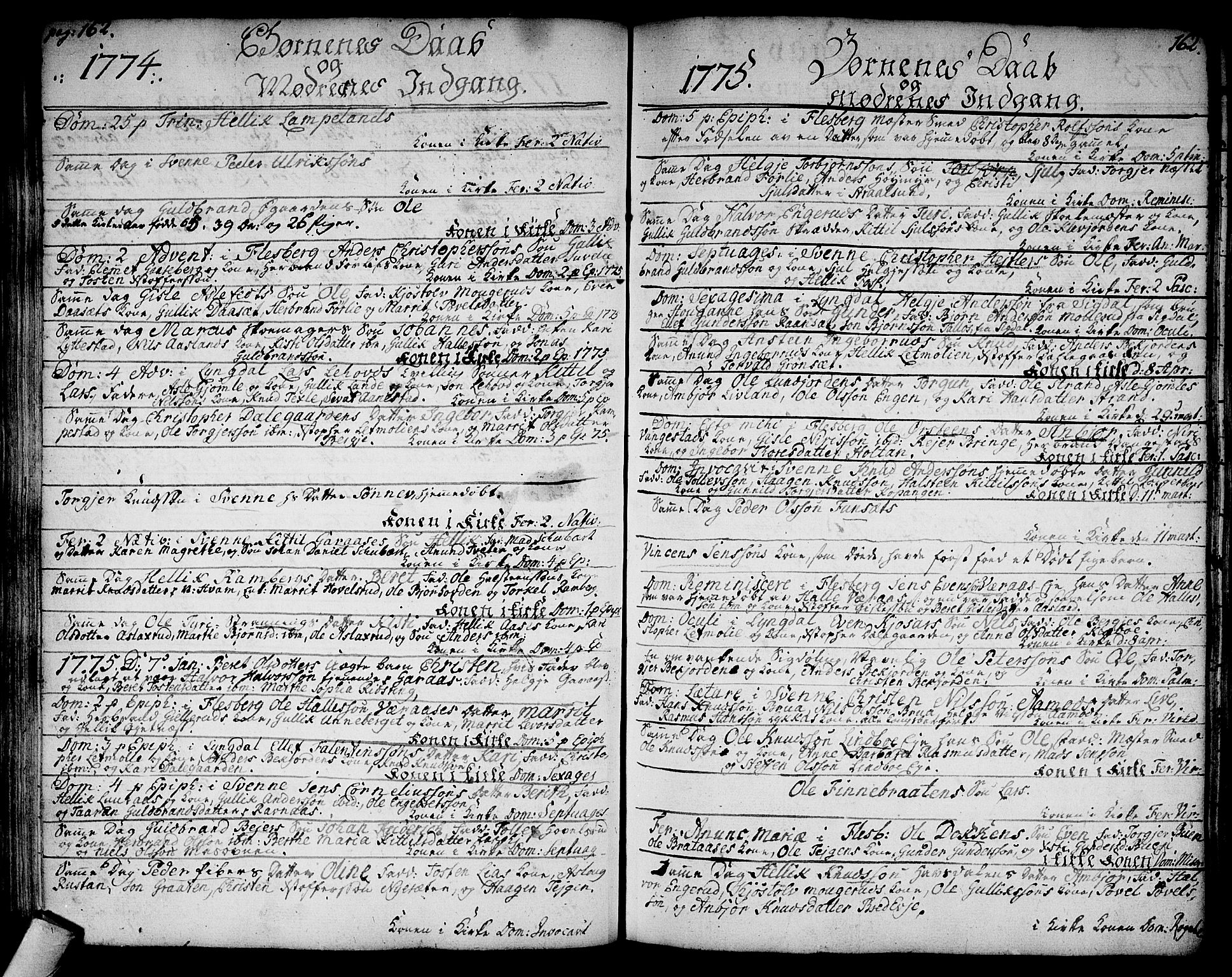 Flesberg kirkebøker, SAKO/A-18/F/Fa/L0003: Parish register (official) no. I 3, 1748-1790, p. 162-163