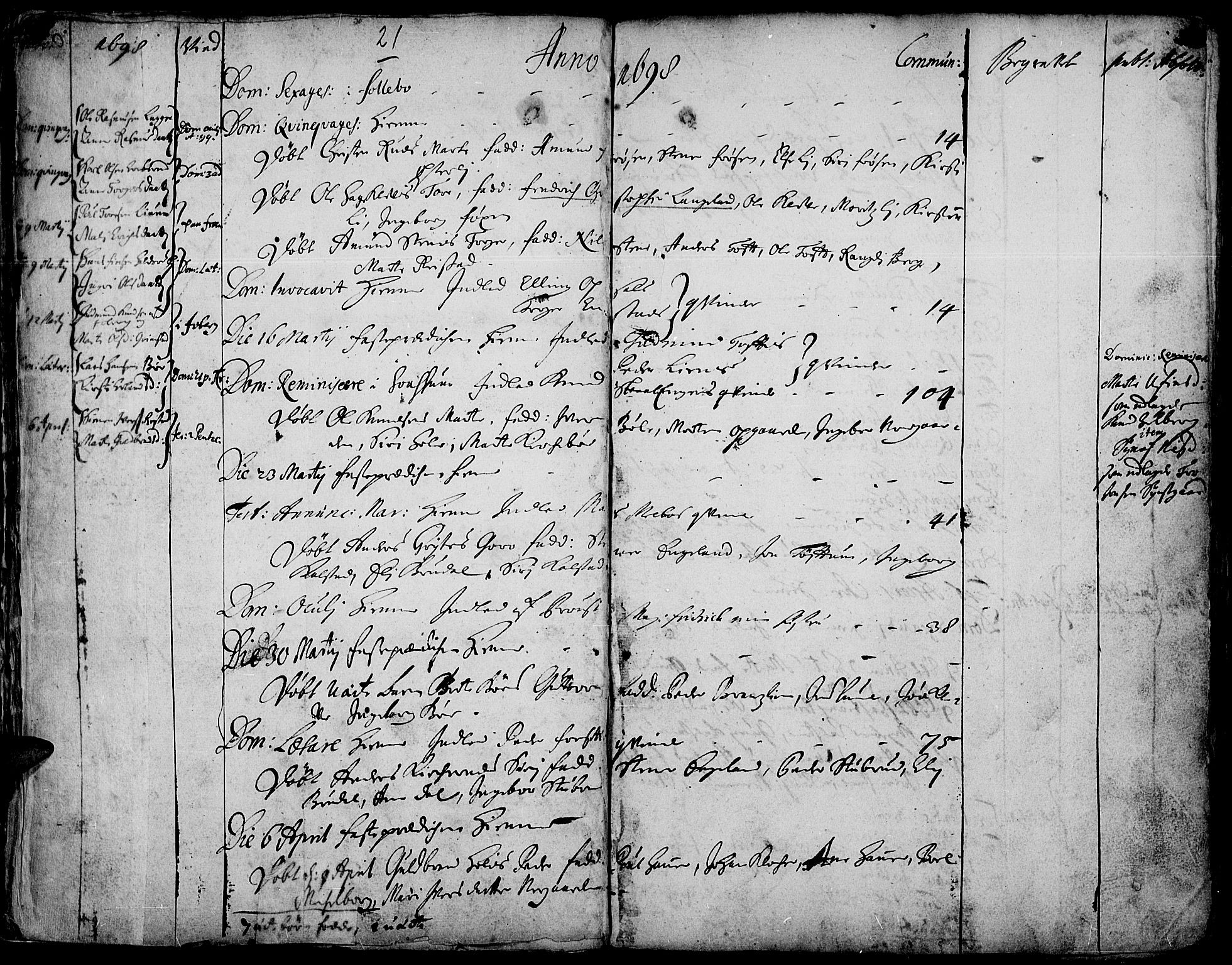 Gausdal prestekontor, AV/SAH-PREST-090/H/Ha/Haa/L0001: Parish register (official) no. 1, 1693-1728, p. 21