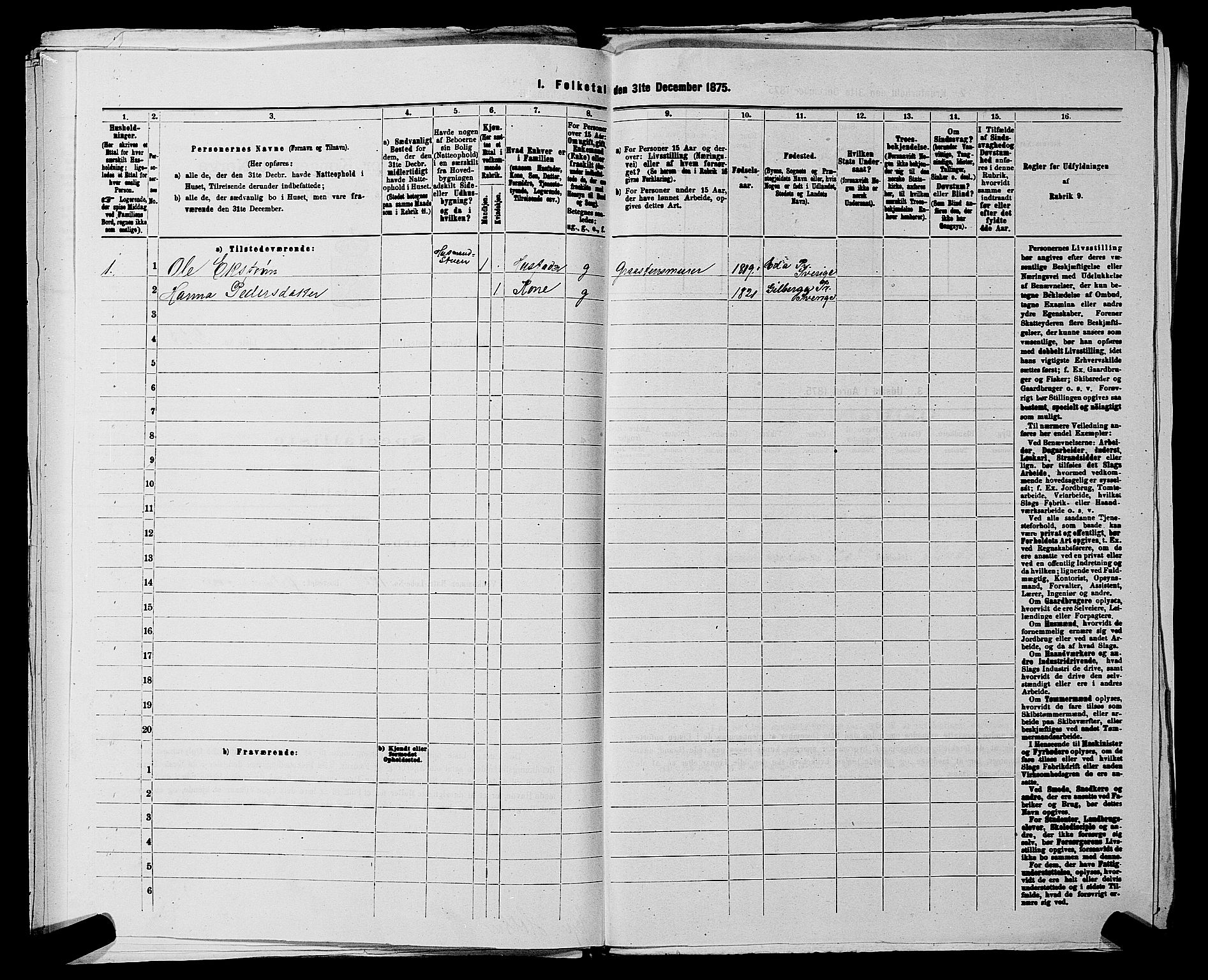 RA, 1875 census for 0218bP Østre Aker, 1875, p. 240