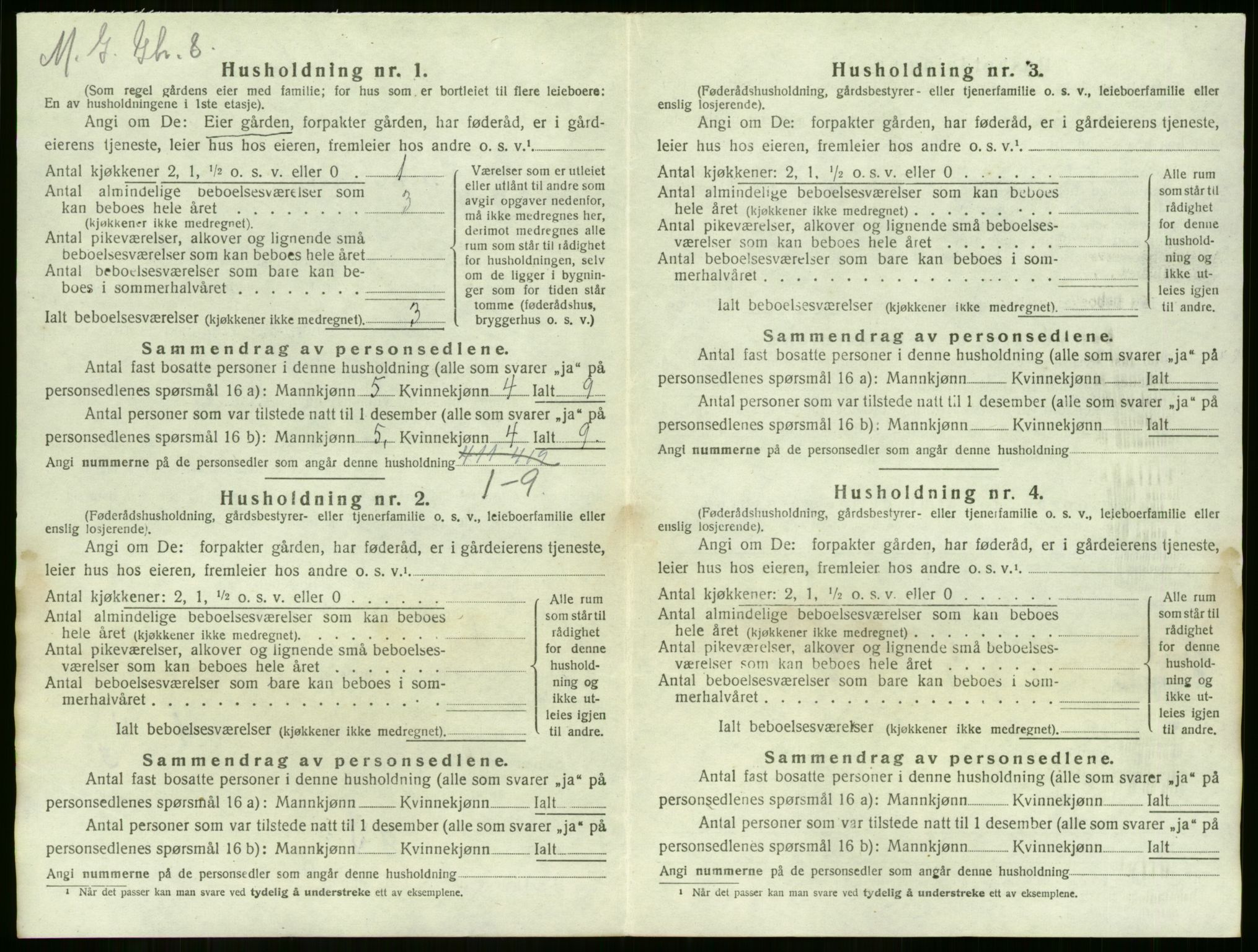 SAKO, 1920 census for Sem, 1920, p. 1639