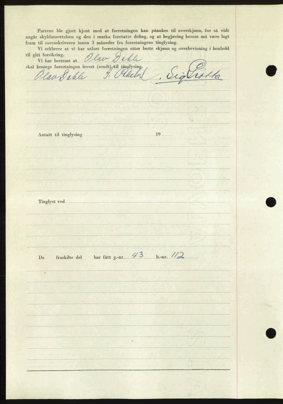 Romsdal sorenskriveri, AV/SAT-A-4149/1/2/2C: Mortgage book no. A27, 1948-1948, Diary no: : 2258/1948