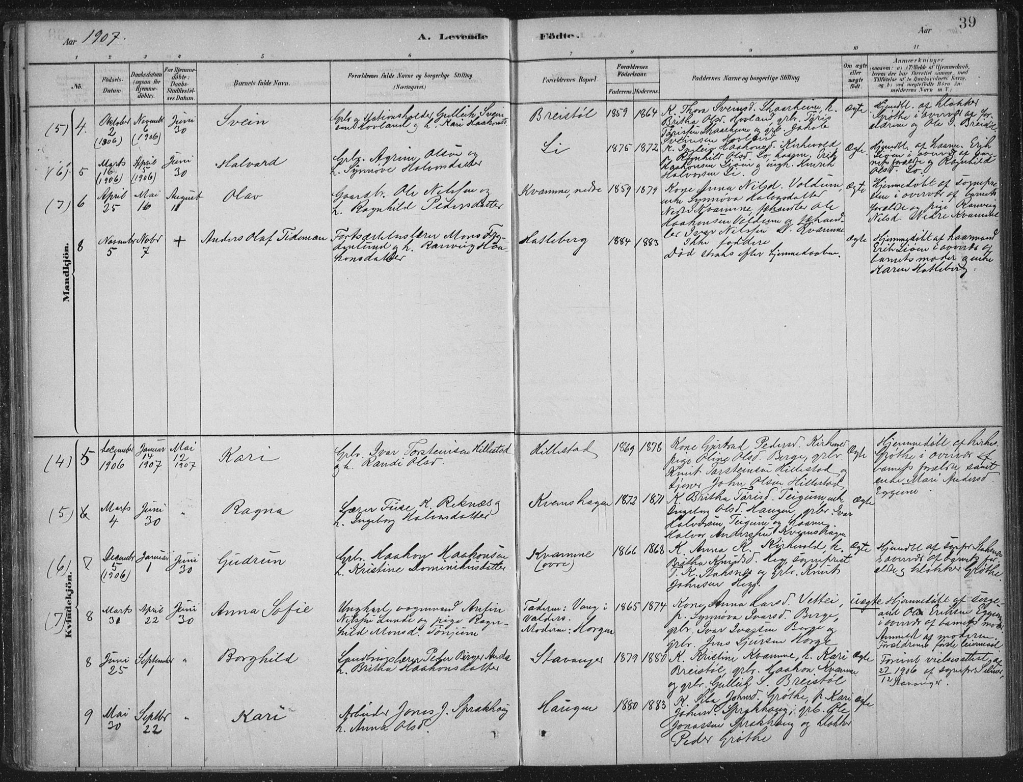 Lærdal sokneprestembete, AV/SAB-A-81201: Parish register (official) no. C  1, 1878-1911, p. 39