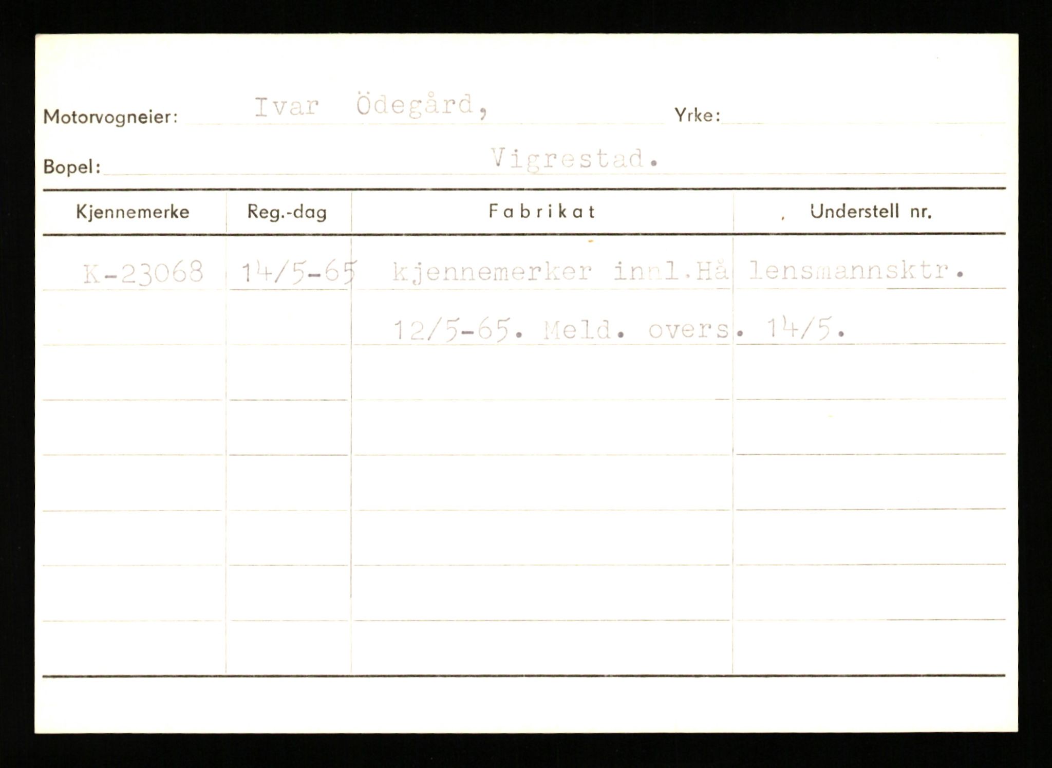 Stavanger trafikkstasjon, SAST/A-101942/0/G/L0005: Registreringsnummer: 23000 - 34245, 1930-1971, p. 9