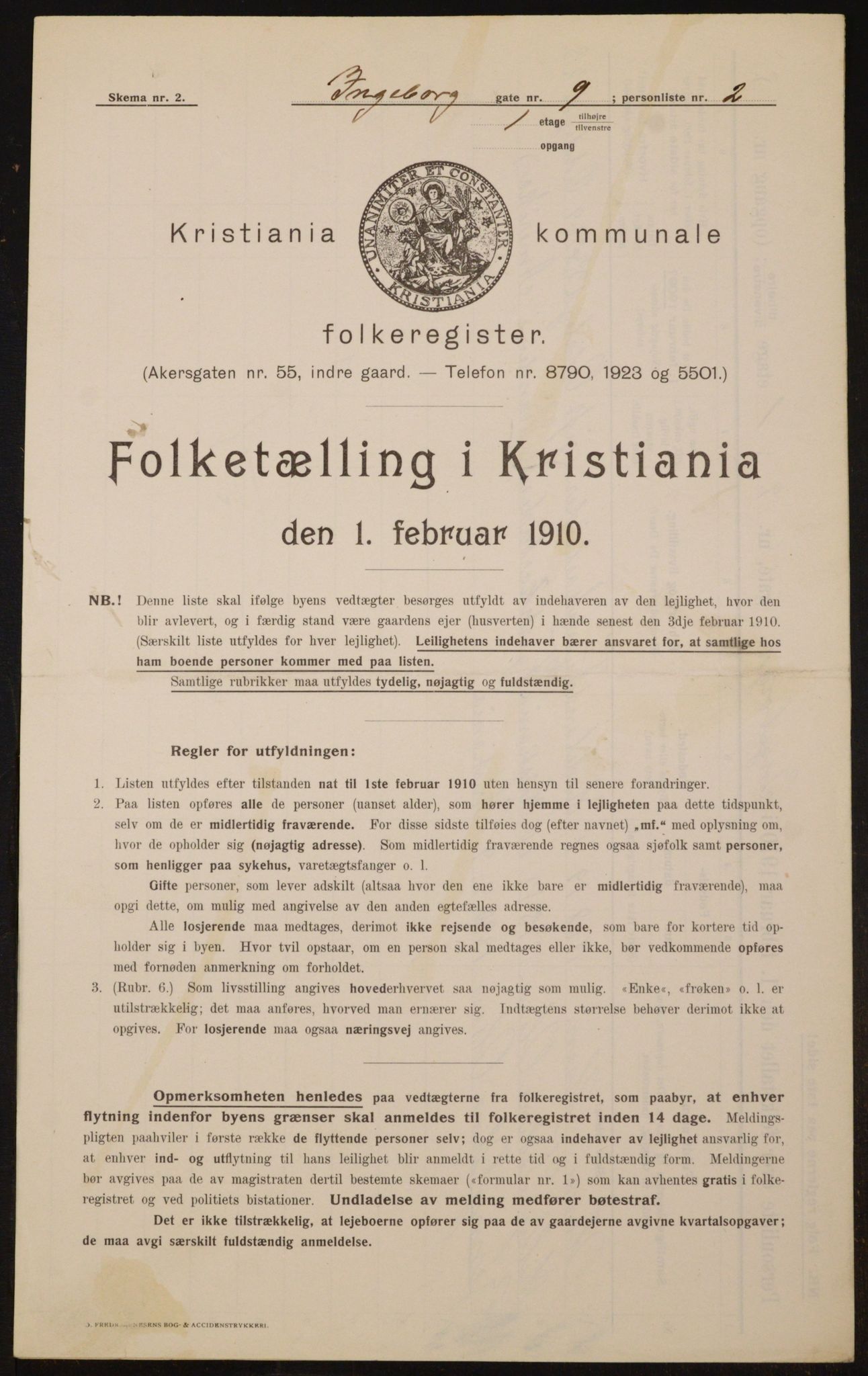 OBA, Municipal Census 1910 for Kristiania, 1910, p. 42849