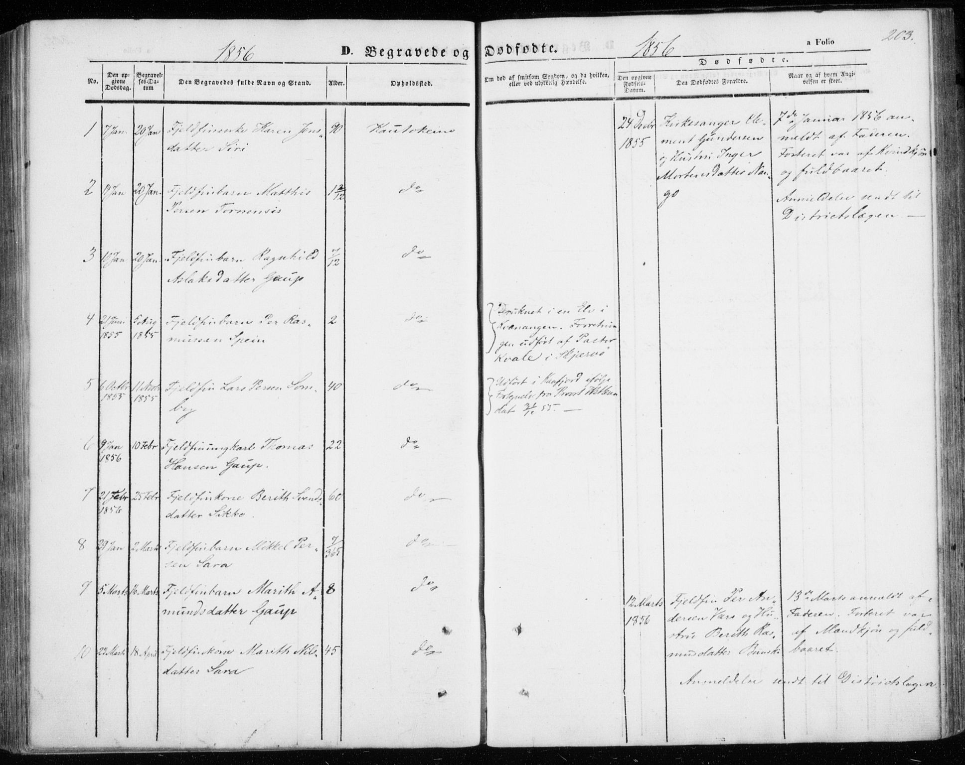 Kautokeino sokneprestembete, SATØ/S-1340/H/Ha/L0002.kirke: Parish register (official) no. 2, 1843-1861, p. 203