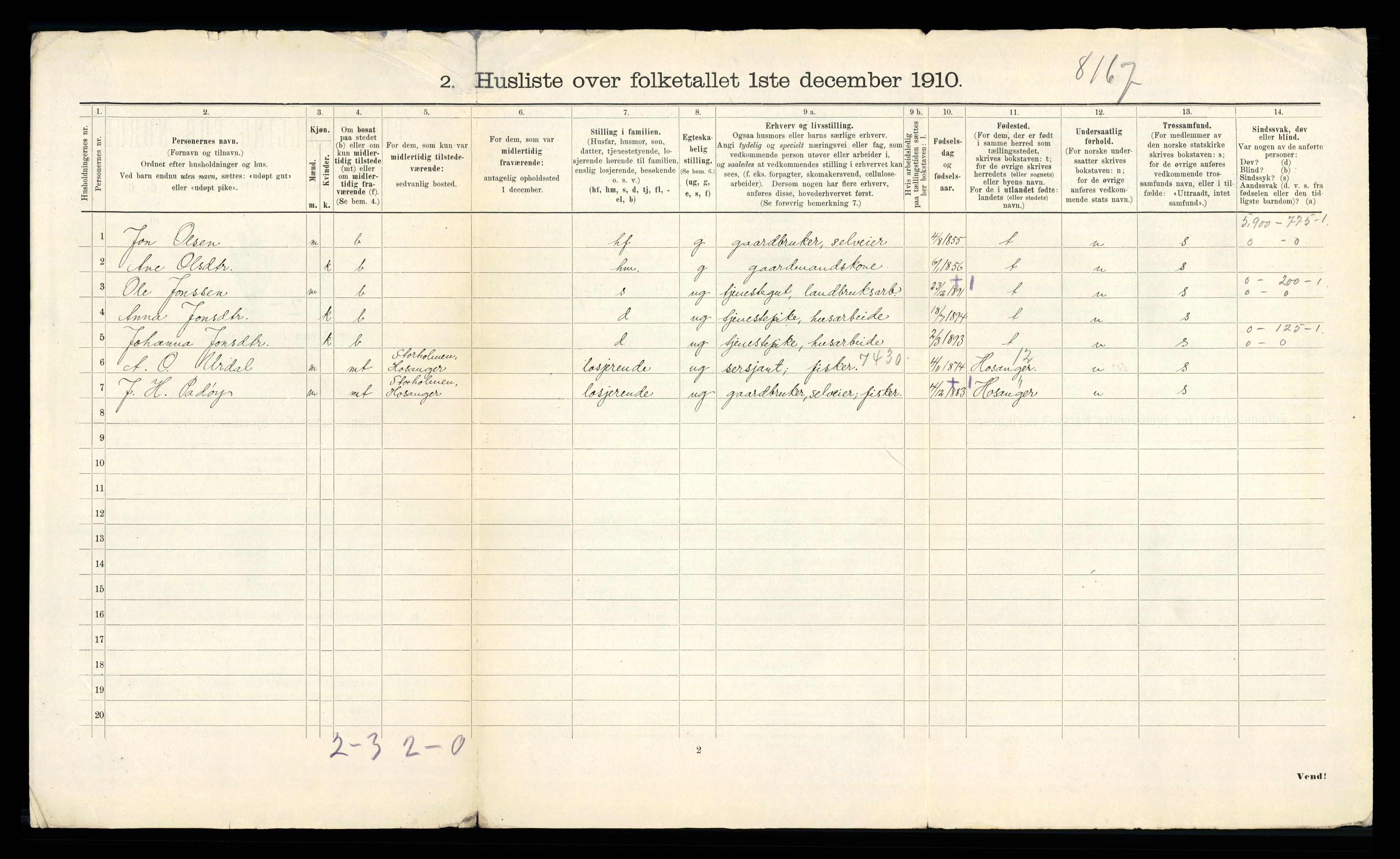 RA, 1910 census for Skatval, 1910, p. 27