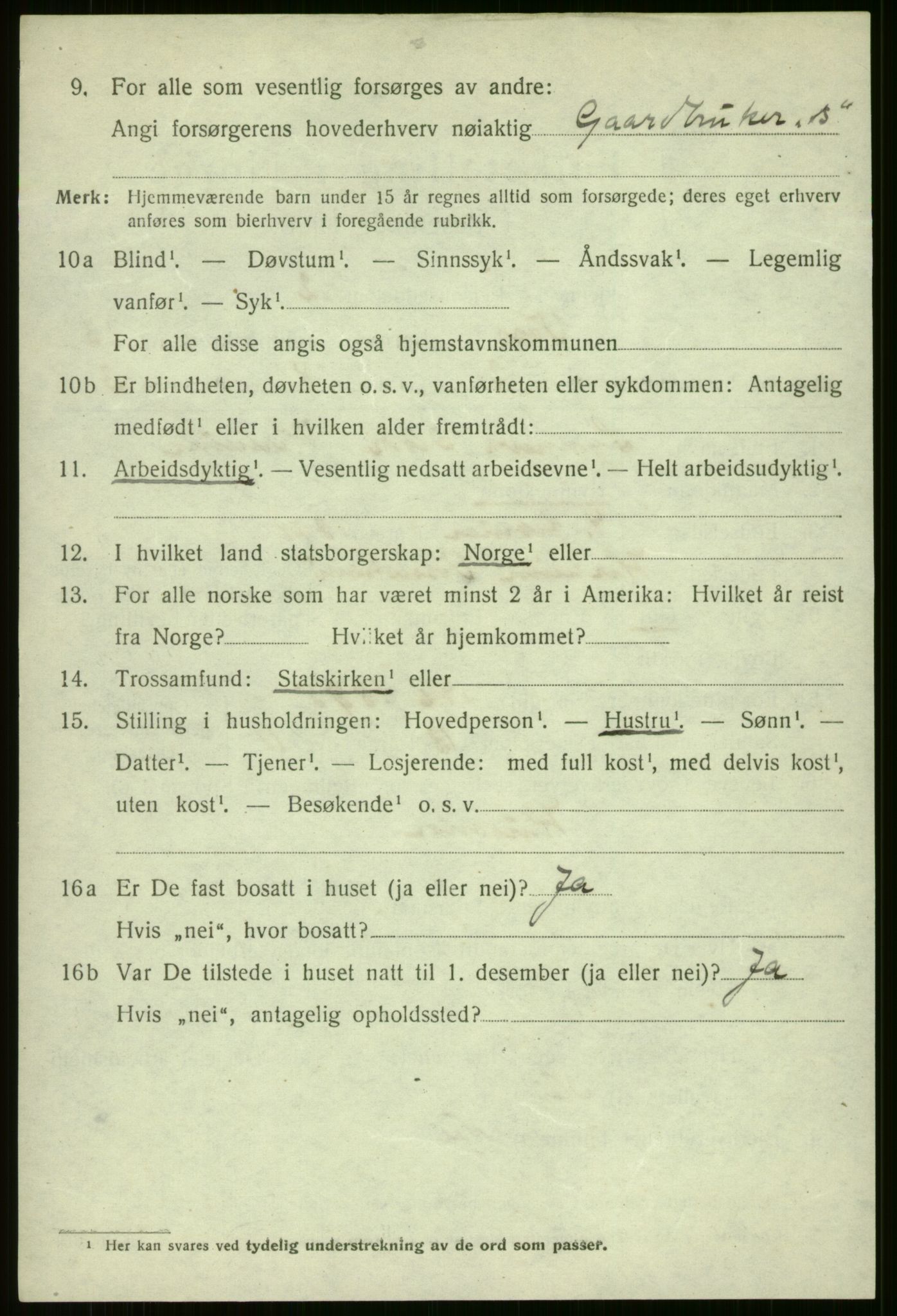 SAB, 1920 census for Voss, 1920, p. 11158