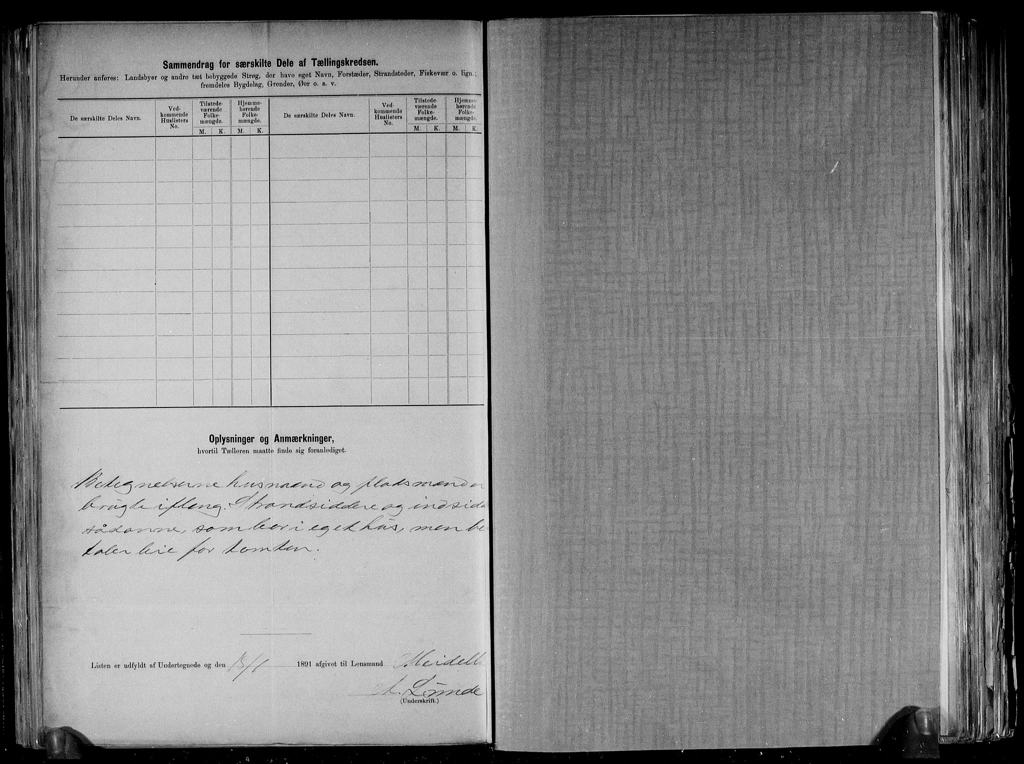 RA, 1891 census for 1430 Indre Holmedal, 1891, p. 30