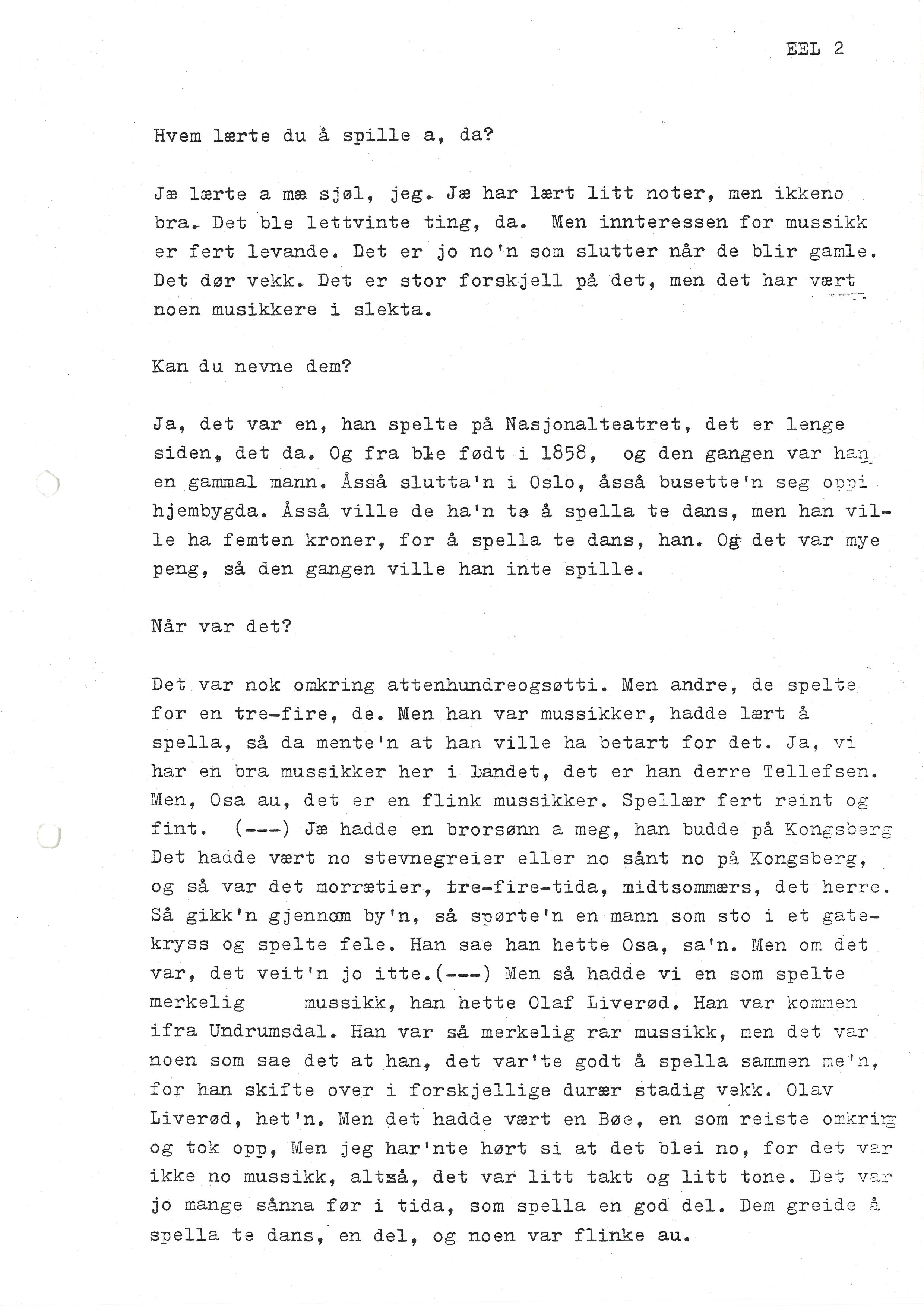 Sa 16 - Folkemusikk fra Vestfold, Gjerdesamlingen, VEMU/A-1868/I/L0001: Informantregister med intervjunedtegnelser, 1979-1986