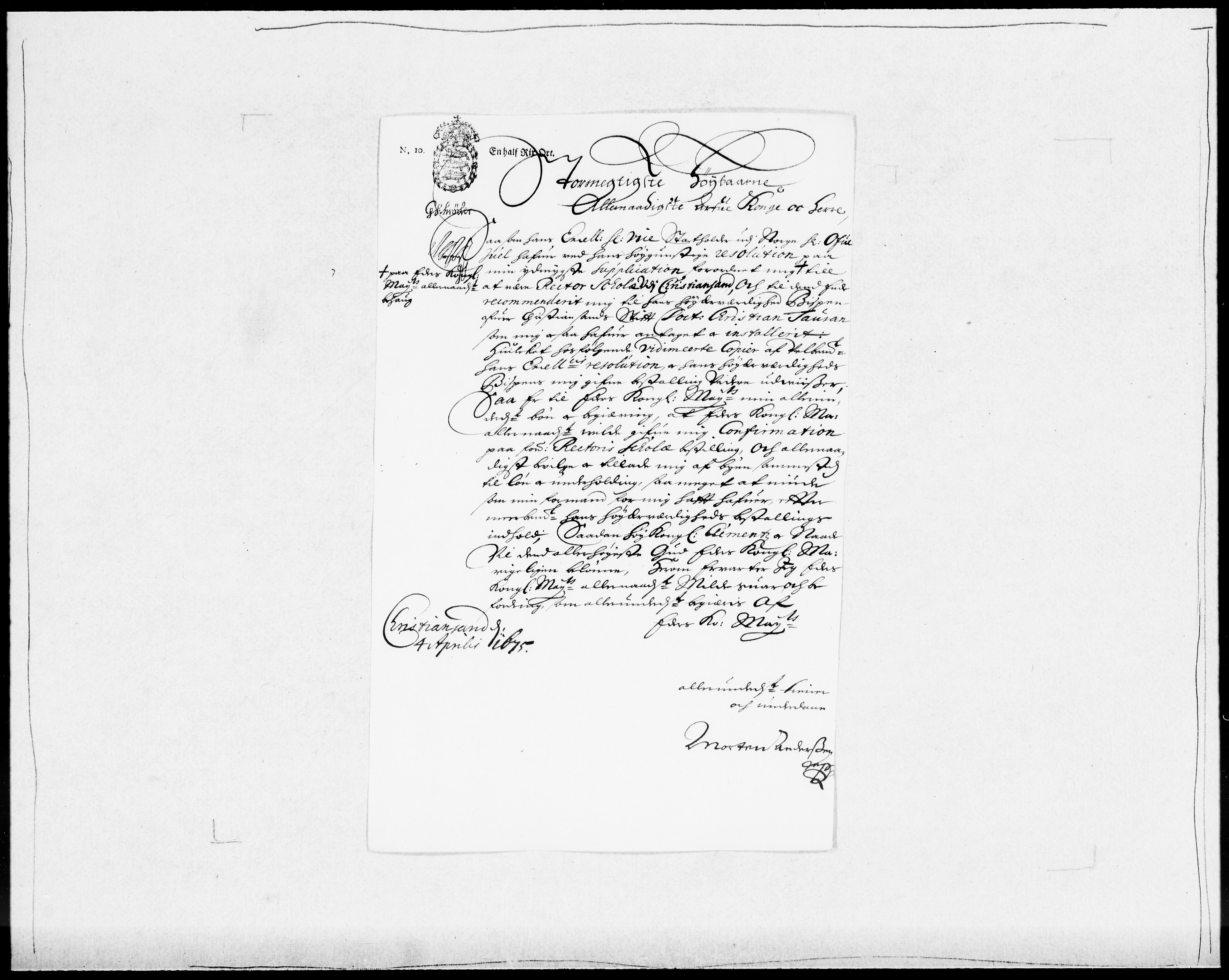 Danske Kanselli 1572-1799, AV/RA-EA-3023/F/Fc/Fcc/Fcca/L0032: Norske innlegg 1572-1799, 1674-1680, p. 212