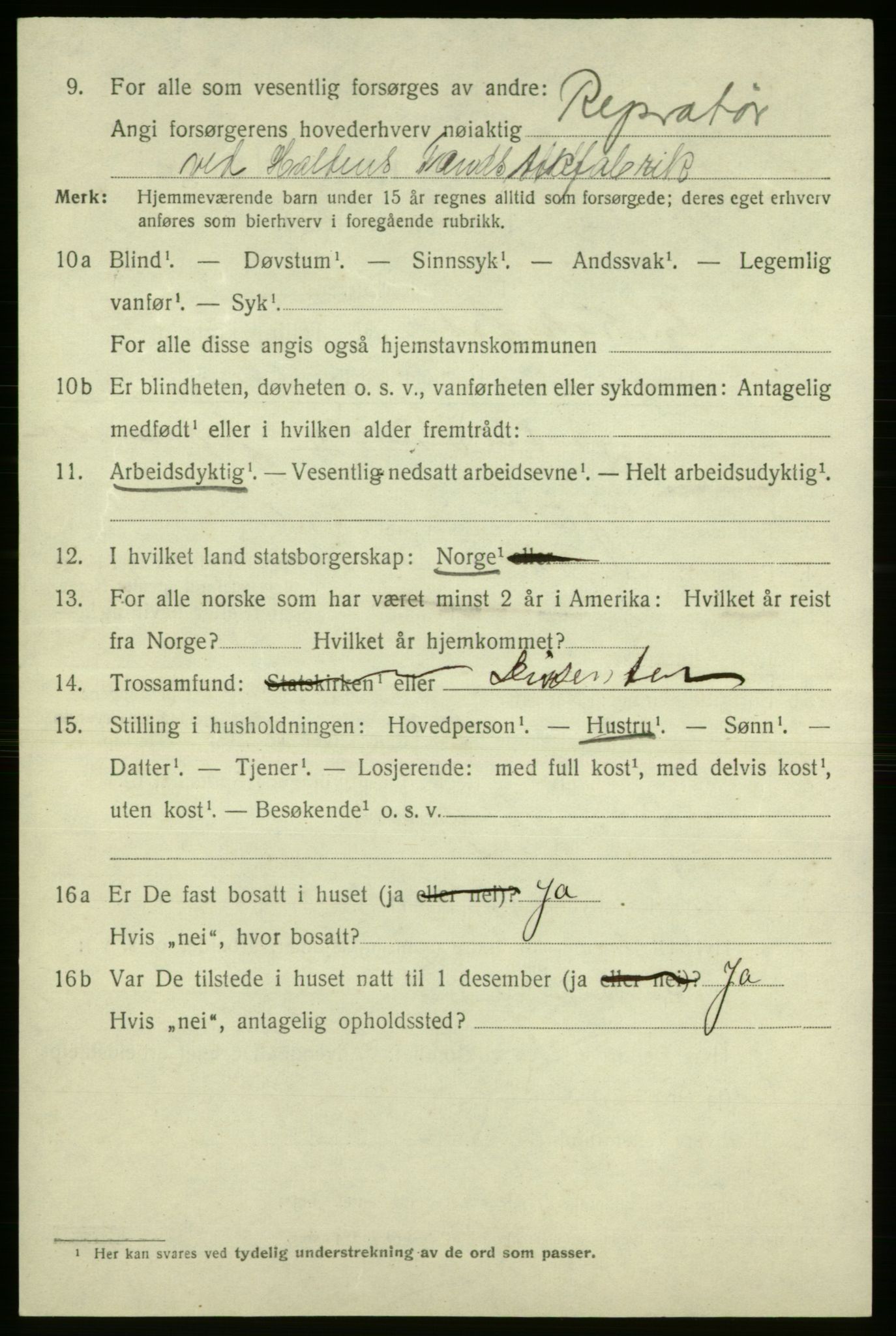 SAO, 1920 census for Fredrikshald, 1920, p. 28861