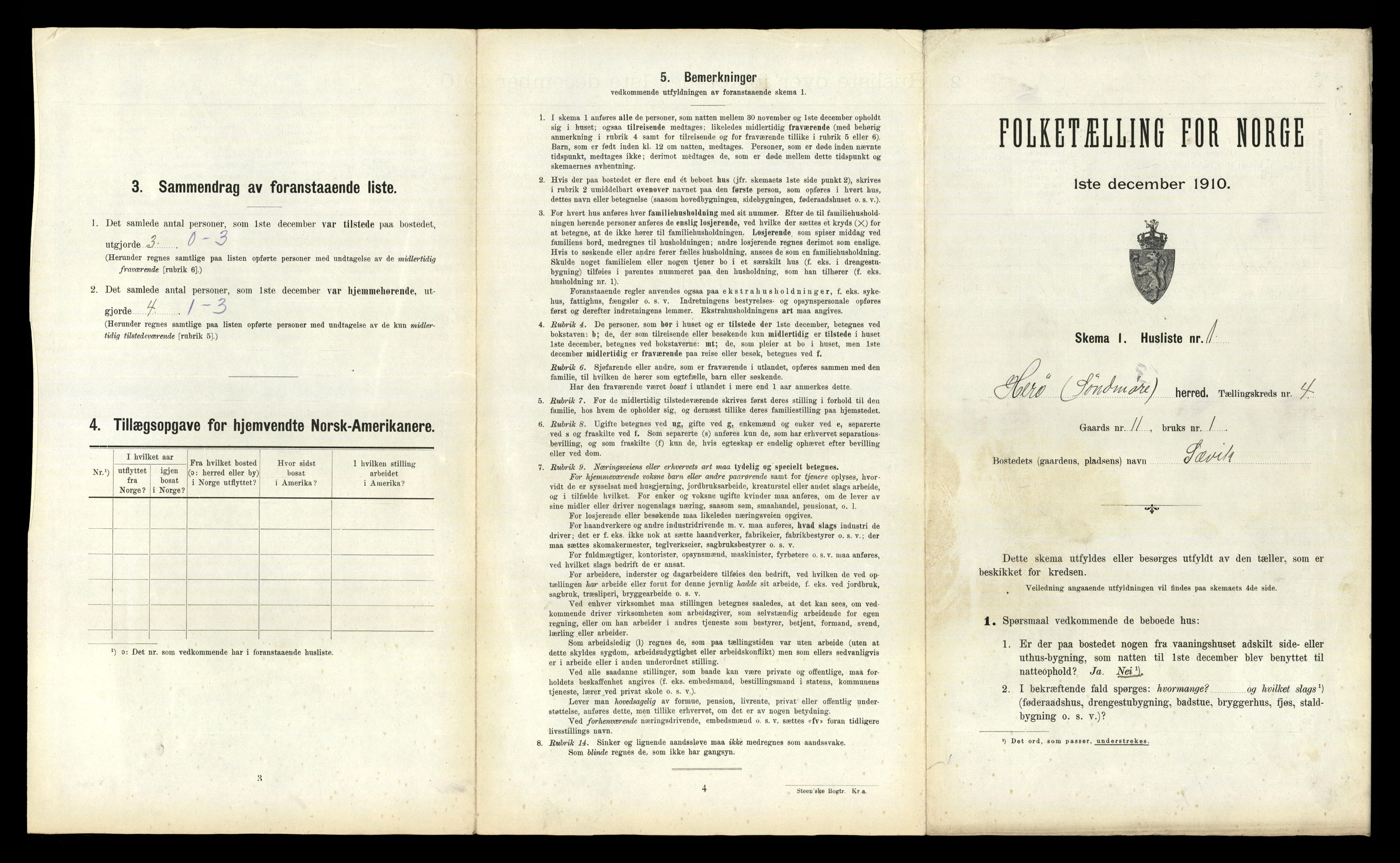 RA, 1910 census for Herøy, 1910, p. 256