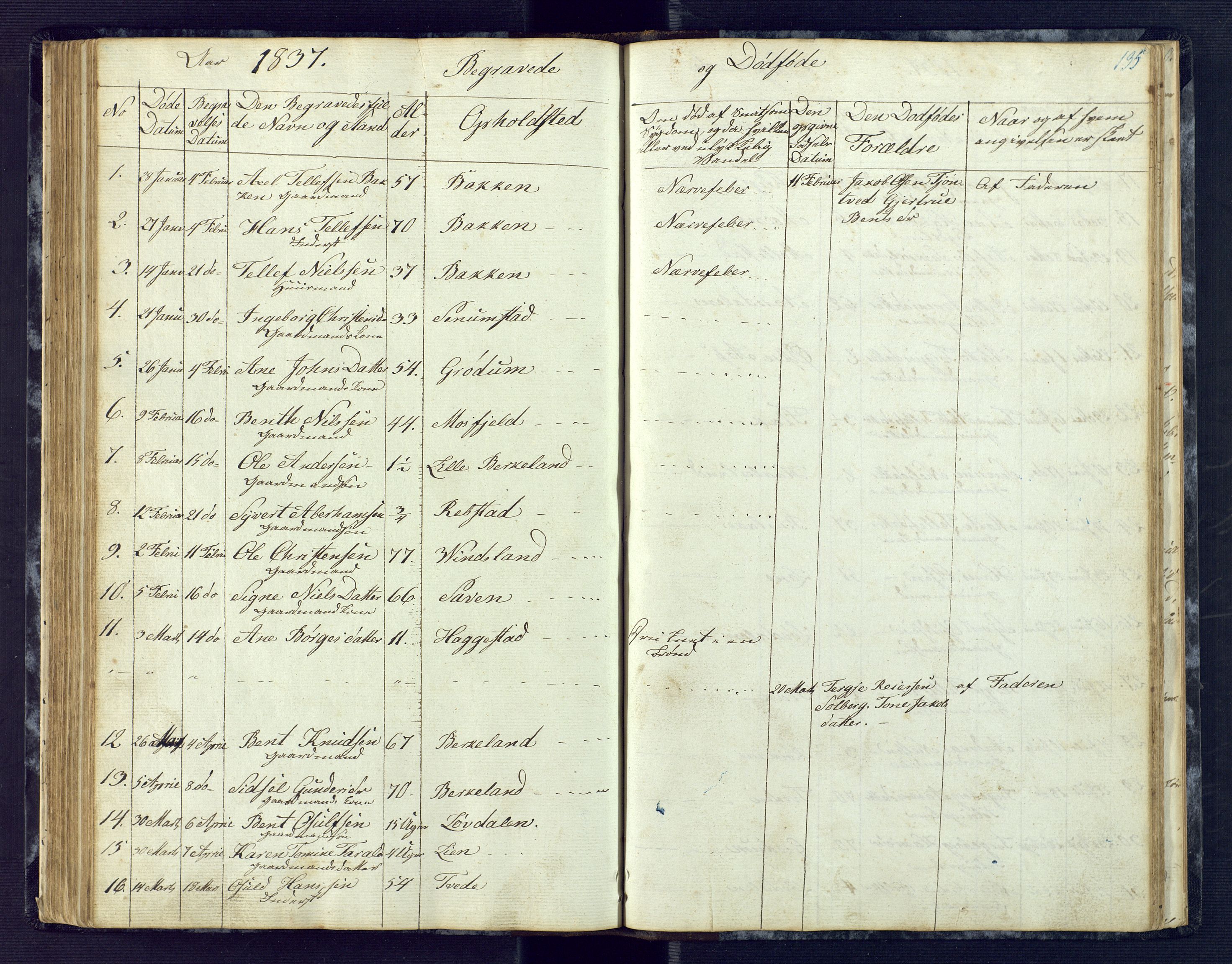 Birkenes sokneprestkontor, AV/SAK-1111-0004/F/Fb/L0001: Parish register (copy) no. B 1, 1837-1856, p. 135