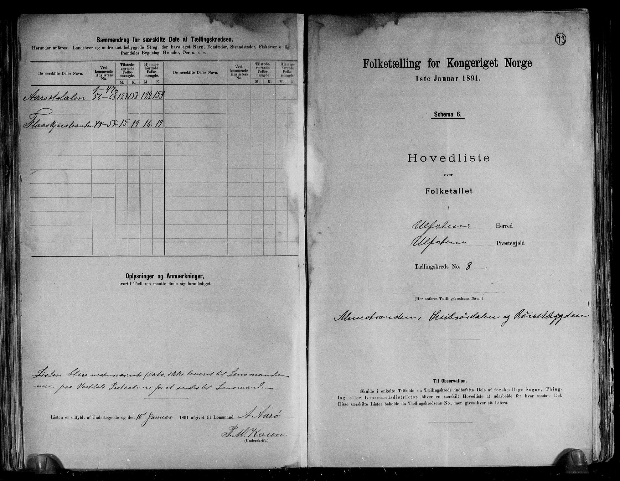 RA, 1891 census for 1516 Ulstein, 1891, p. 18