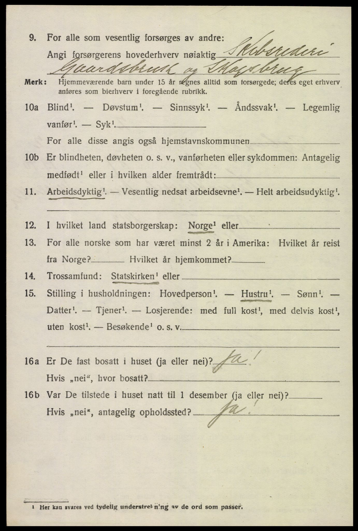 SAK, 1920 census for Dypvåg, 1920, p. 2070