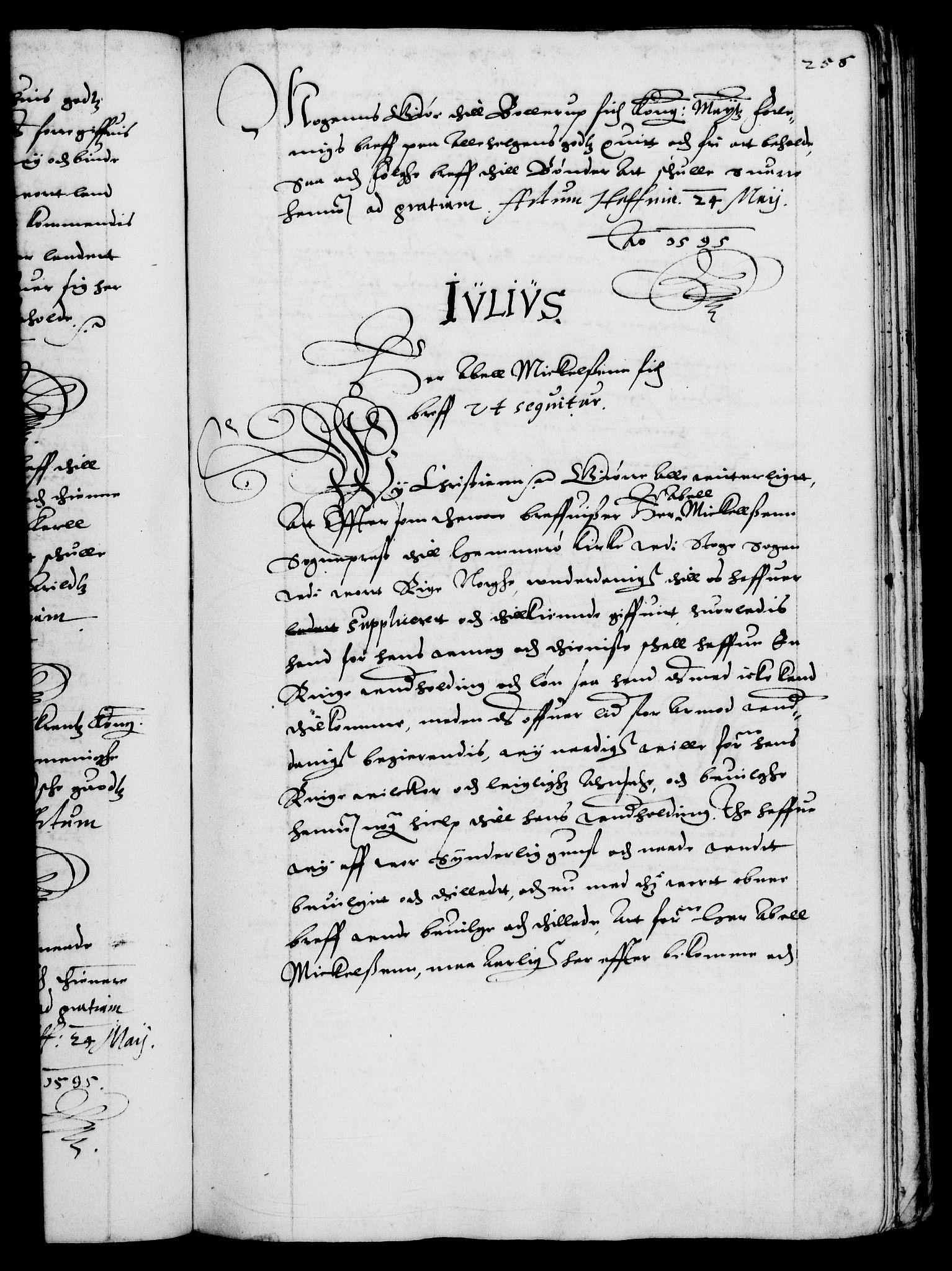 Danske Kanselli 1572-1799, RA/EA-3023/F/Fc/Fca/Fcaa/L0002: Norske registre (mikrofilm), 1588-1596, p. 256a