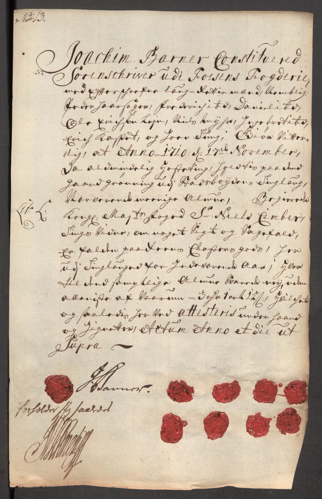 Rentekammeret inntil 1814, Reviderte regnskaper, Fogderegnskap, AV/RA-EA-4092/R57/L3859: Fogderegnskap Fosen, 1710, p. 137