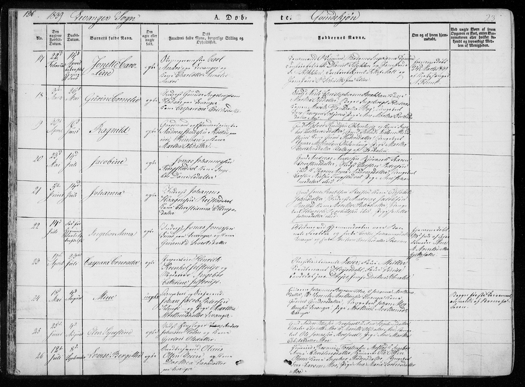 Ministerialprotokoller, klokkerbøker og fødselsregistre - Nord-Trøndelag, AV/SAT-A-1458/720/L0183: Parish register (official) no. 720A01, 1836-1855, p. 23