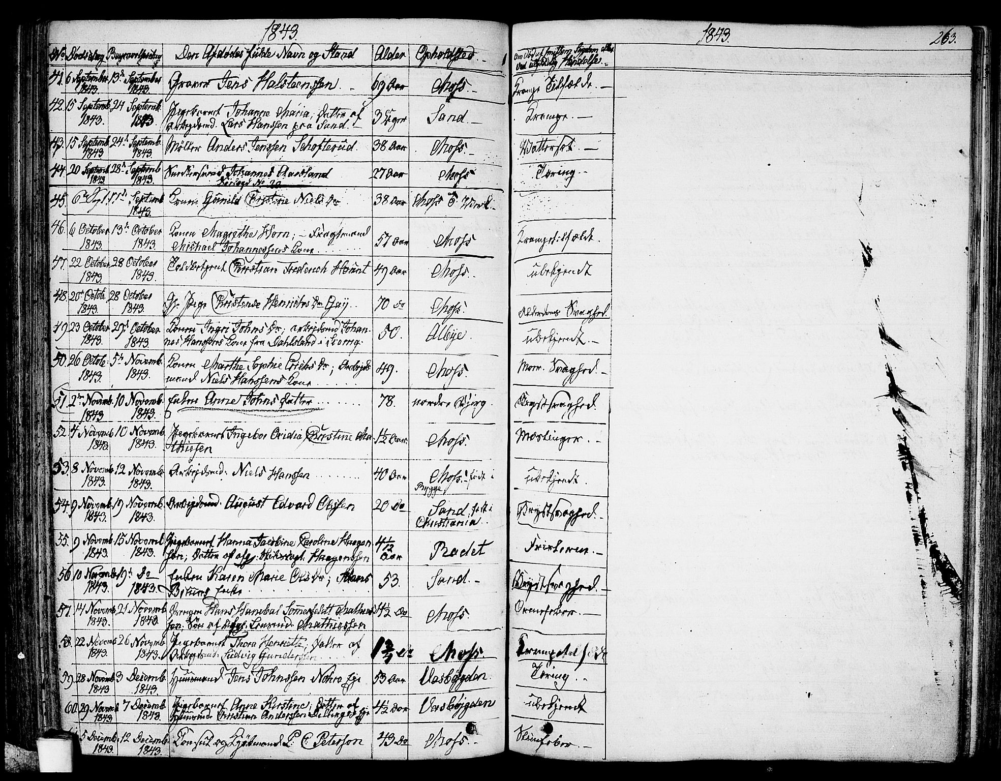 Moss prestekontor Kirkebøker, AV/SAO-A-2003/G/Ga/L0001: Parish register (copy) no. I 1, 1835-1851, p. 263