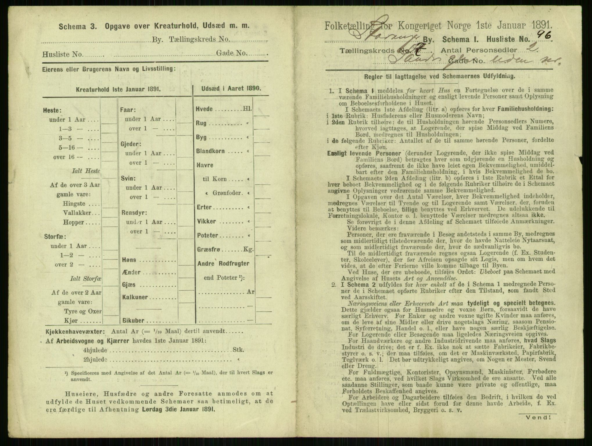 RA, 1891 census for 1103 Stavanger, 1891, p. 1485