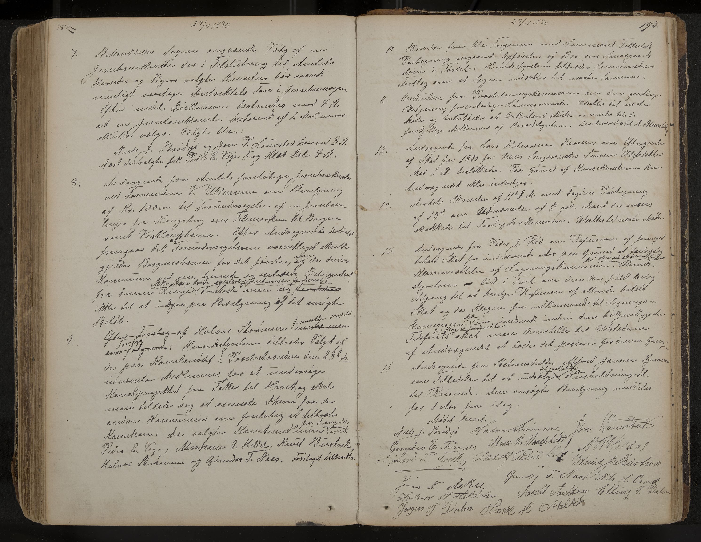 Drangedal formannskap og sentraladministrasjon, IKAK/0817021/A/L0002: Møtebok, 1870-1892, p. 193