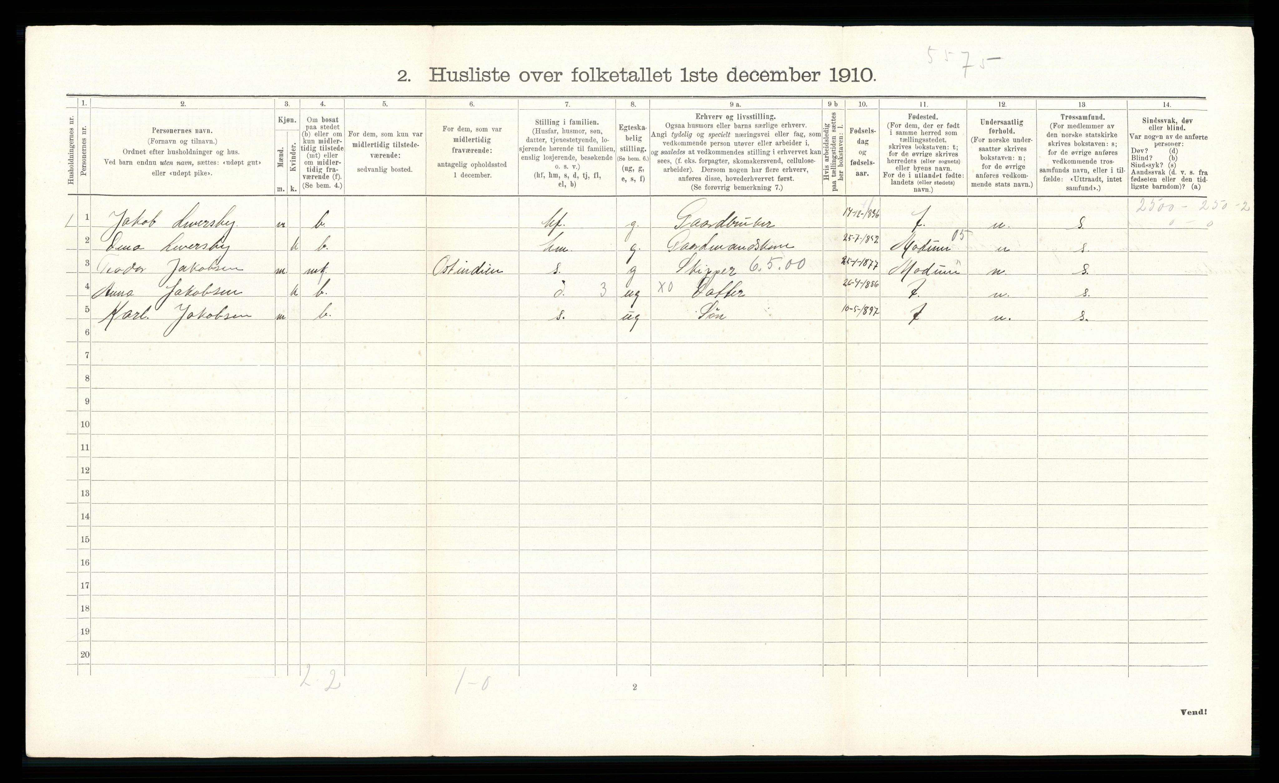 RA, 1910 census for Øvre Eiker, 1910, p. 2506