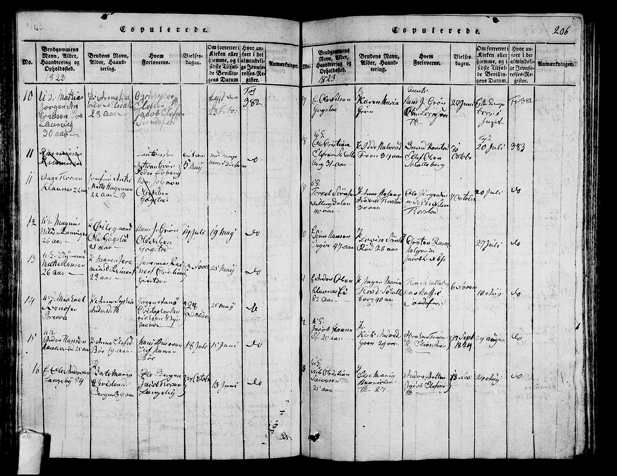 Sandar kirkebøker, SAKO/A-243/G/Ga/L0001: Parish register (copy) no. 1, 1814-1835, p. 206