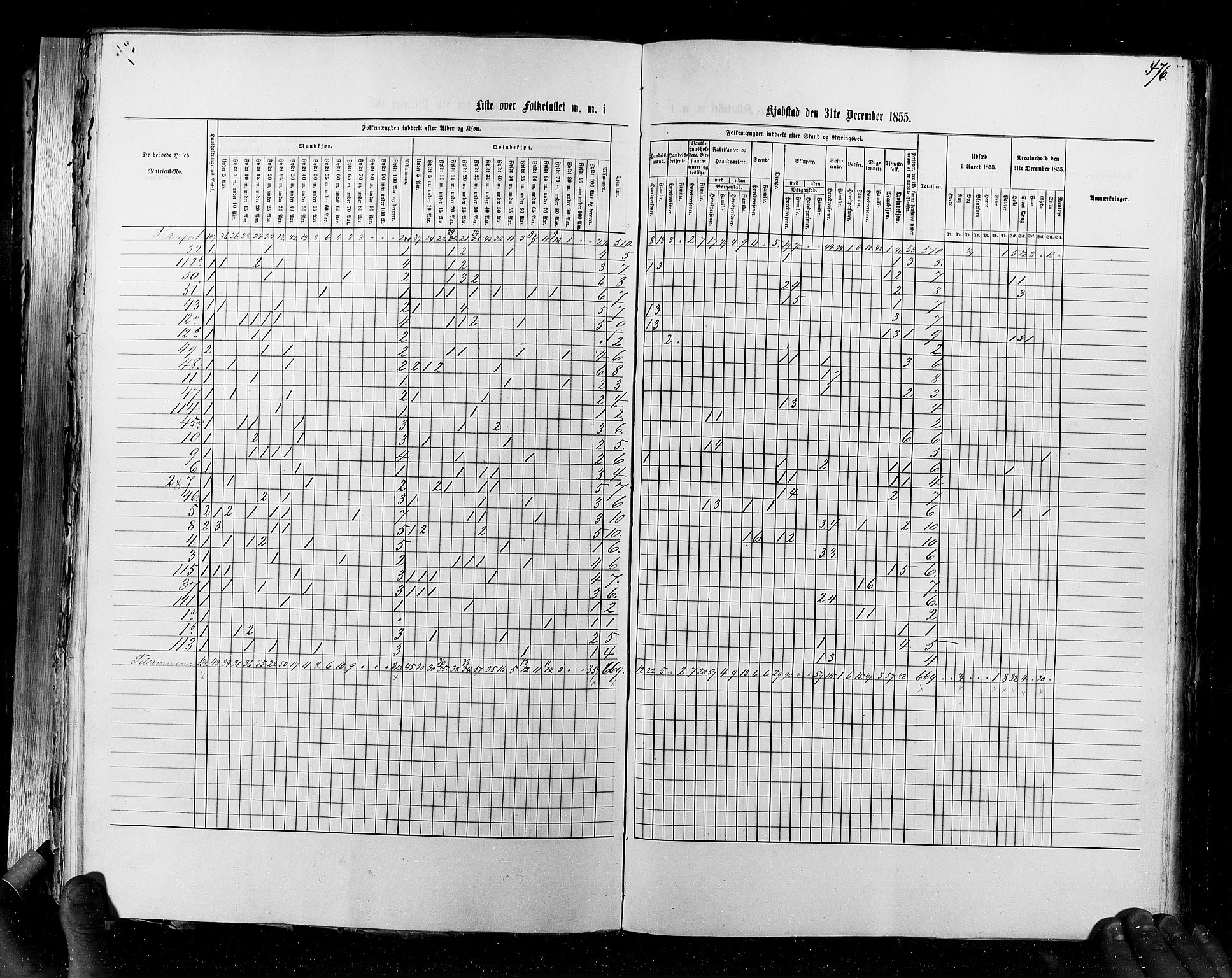 RA, Census 1855, vol. 7: Fredrikshald-Kragerø, 1855, p. 476