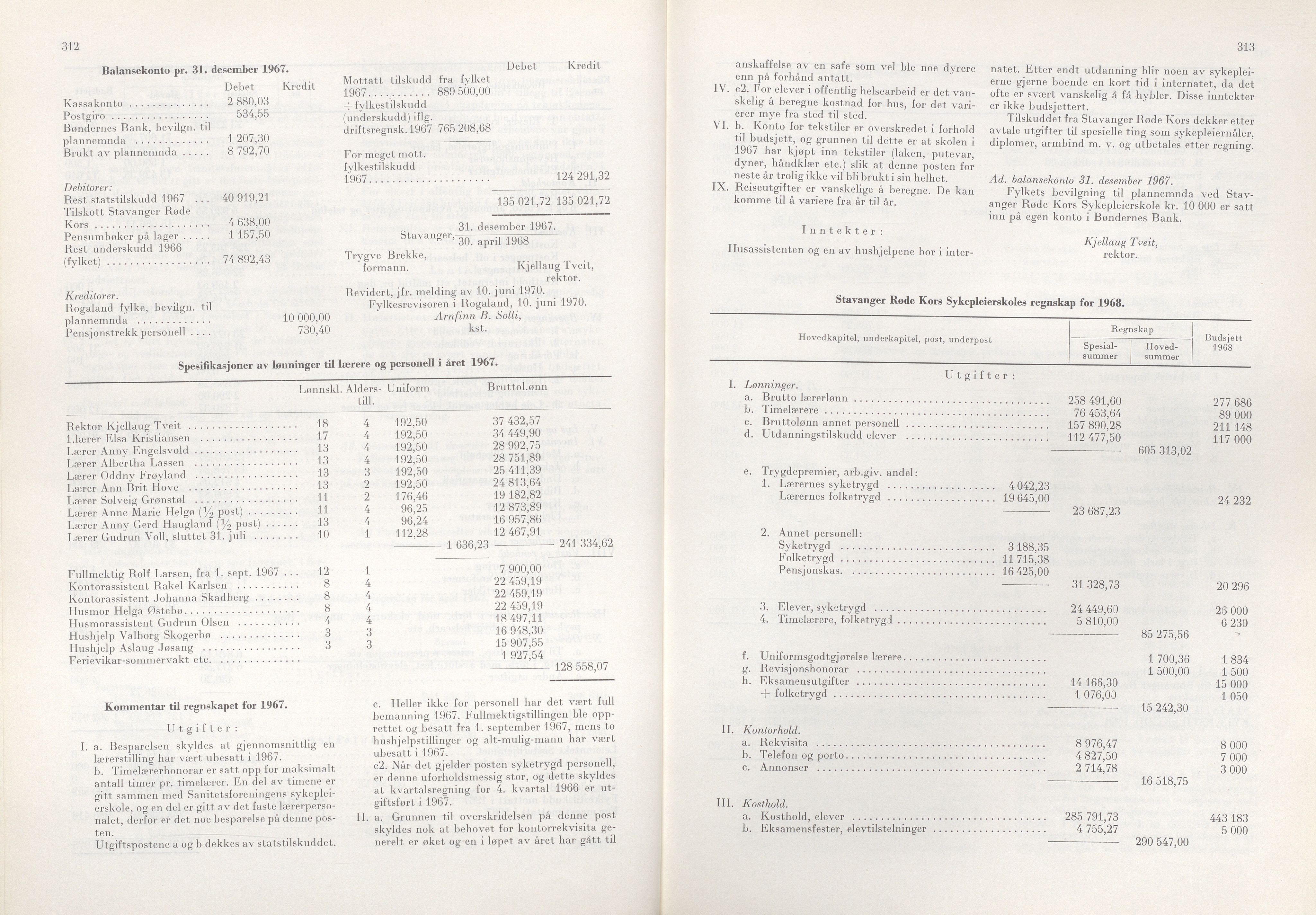 Rogaland fylkeskommune - Fylkesrådmannen , IKAR/A-900/A/Aa/Aaa/L0090: Møtebok , 1970, p. 312-313