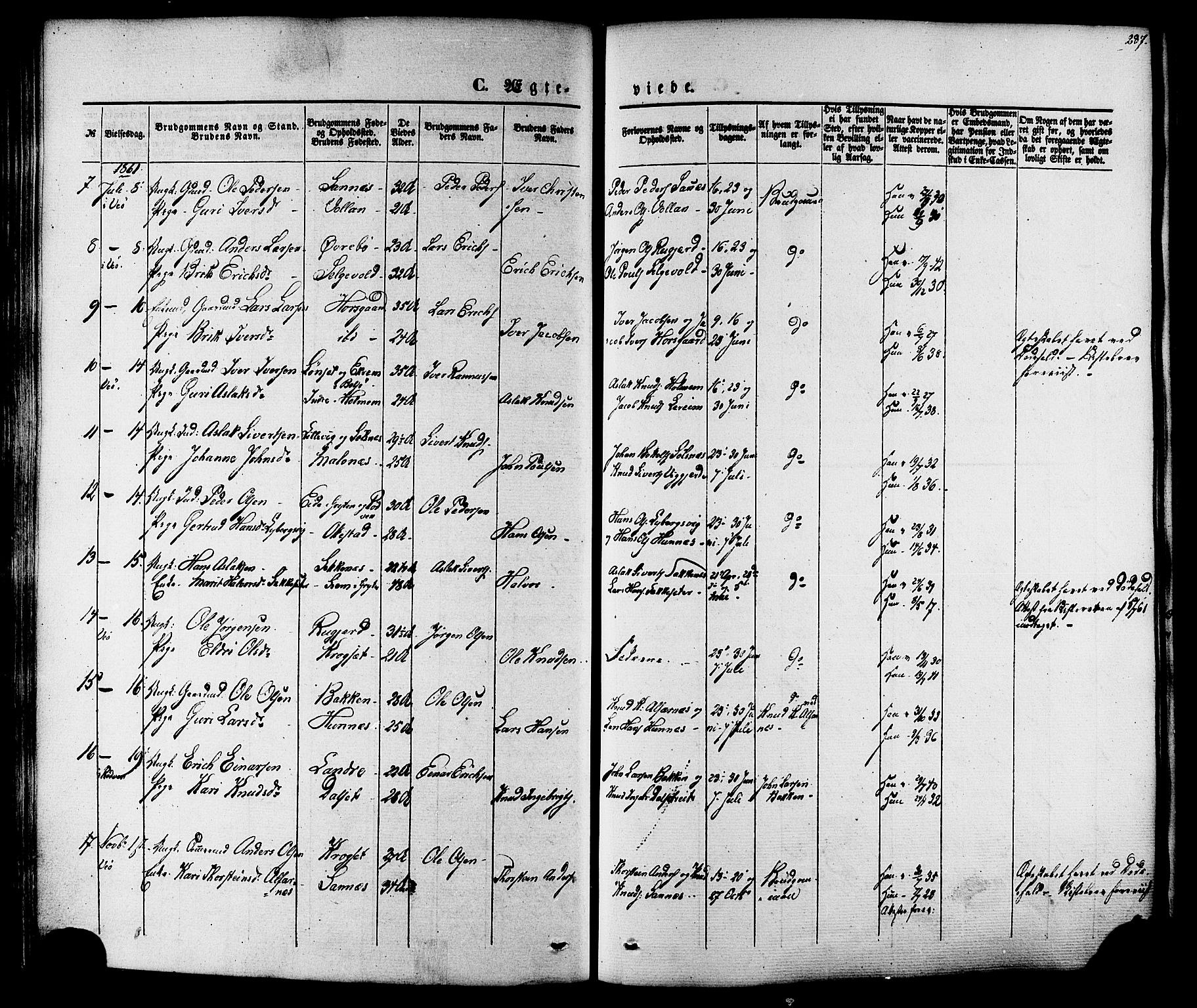 Ministerialprotokoller, klokkerbøker og fødselsregistre - Møre og Romsdal, AV/SAT-A-1454/547/L0603: Parish register (official) no. 547A05, 1846-1877, p. 287